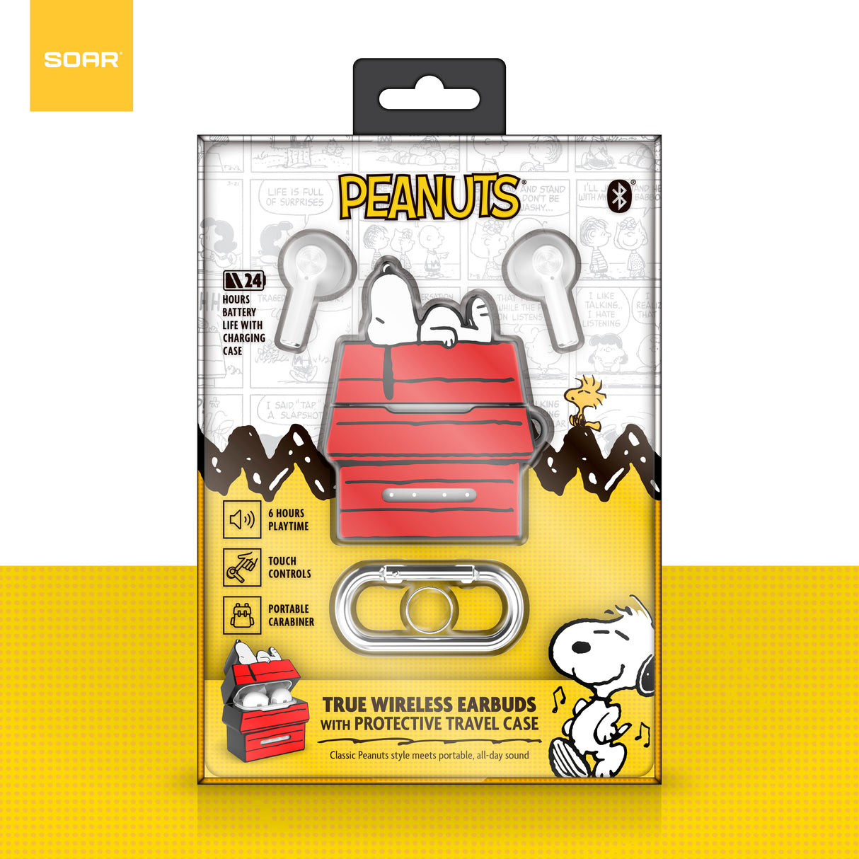 Peanuts True Wireless Earbuds with Protective Case Red Dog House