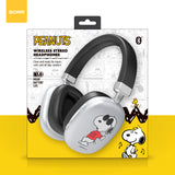 Peanuts Active Noise Cancelling Wireless Headphones Silver- Joe Cool