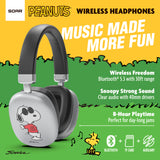 Peanuts Active Noise Cancelling Wireless Headphones Silver- Joe Cool