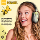Peanuts Active Noise Cancelling Wireless Headphones Silver- Joe Cool