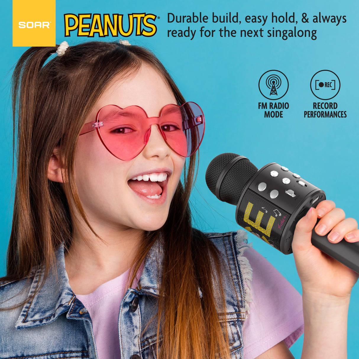 Peanuts Wireless Karaoke Microphone- Black
