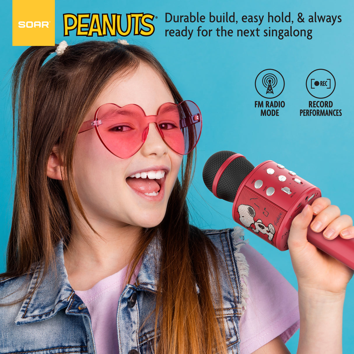 Peanuts Wireless Karaoke Microphone- Red