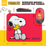 Peanuts Mouse & Mouse Pad Combo Red- Hug