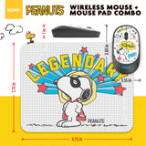 Peanuts Mouse & Mouse Pad Combo White- Legendary Snoopy