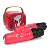Peanuts Karaoke Set- Wireless Speaker and (2) Karaoke Microphones- Red