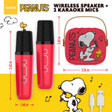 Peanuts Karaoke Set- Wireless Speaker and (2) Karaoke Microphones- Red