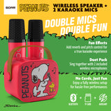 Peanuts Karaoke Set- Wireless Speaker and (2) Karaoke Microphones- Red