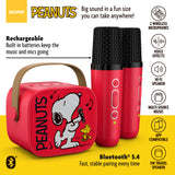 Peanuts Karaoke Set- Wireless Speaker and (2) Karaoke Microphones- Red