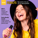 Peanuts Karaoke Set- Wireless Speaker and (2) Karaoke Microphones- Pink