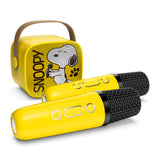 Peanuts Karaoke Set- Wireless Speaker and (2) Karaoke Microphones- Yellow