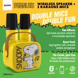 Peanuts Karaoke Set- Wireless Speaker and (2) Karaoke Microphones- Yellow