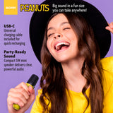 Peanuts Karaoke Set- Wireless Speaker and (2) Karaoke Microphones- Yellow