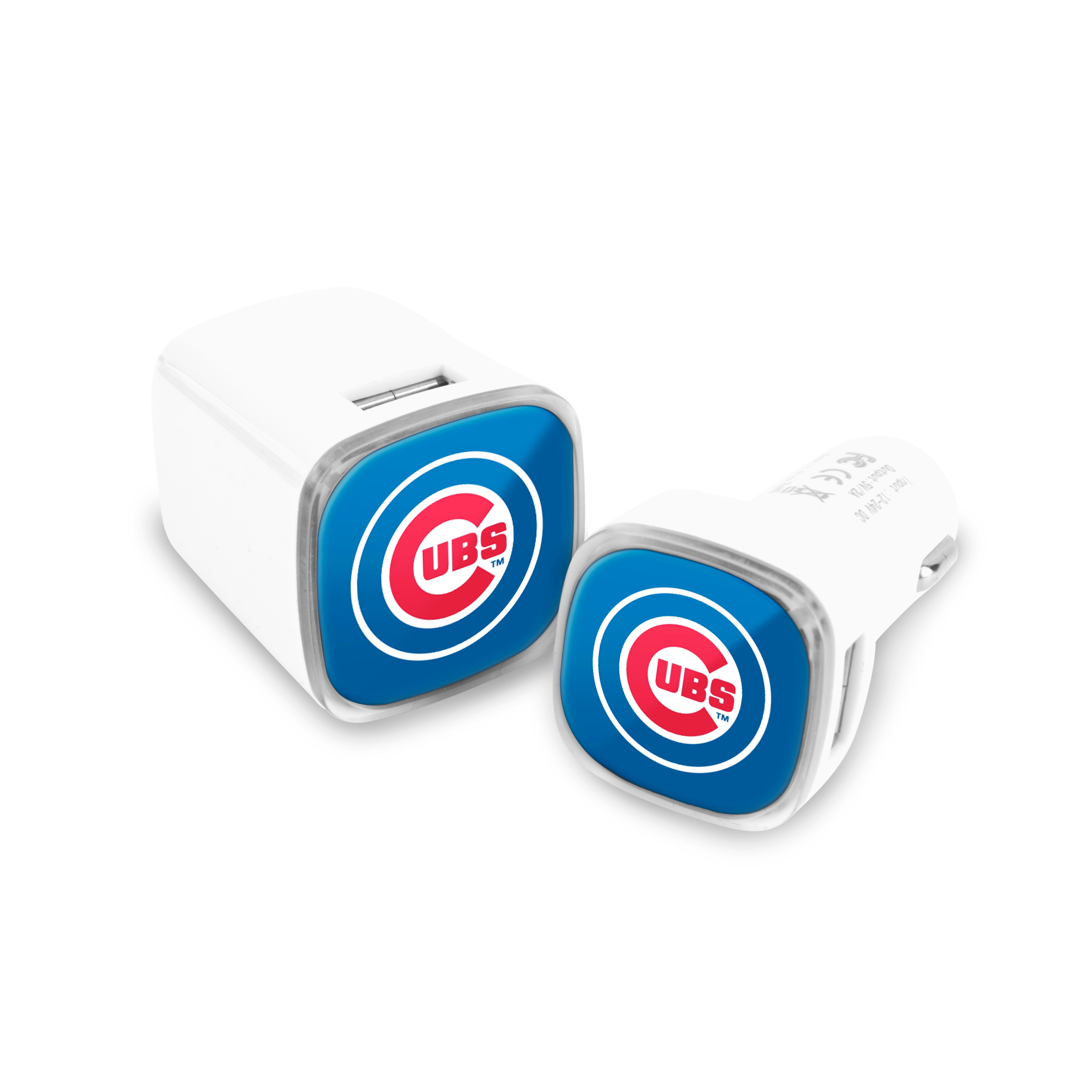 Chicago Cubs MLB 2 Pack Car + Wall Chargers