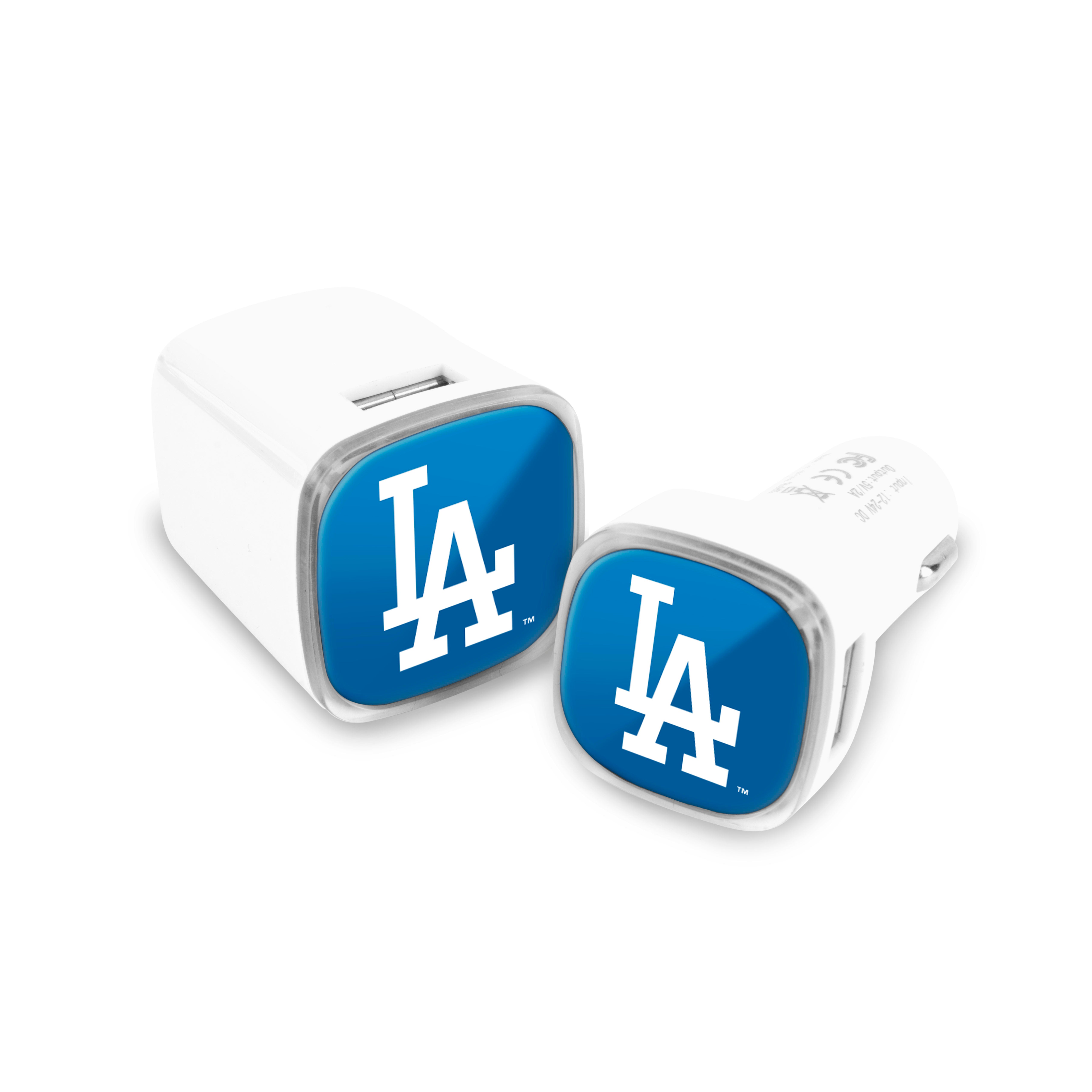 Los Angeles Dodgers MLB 2 Pack Car + Wall Chargers