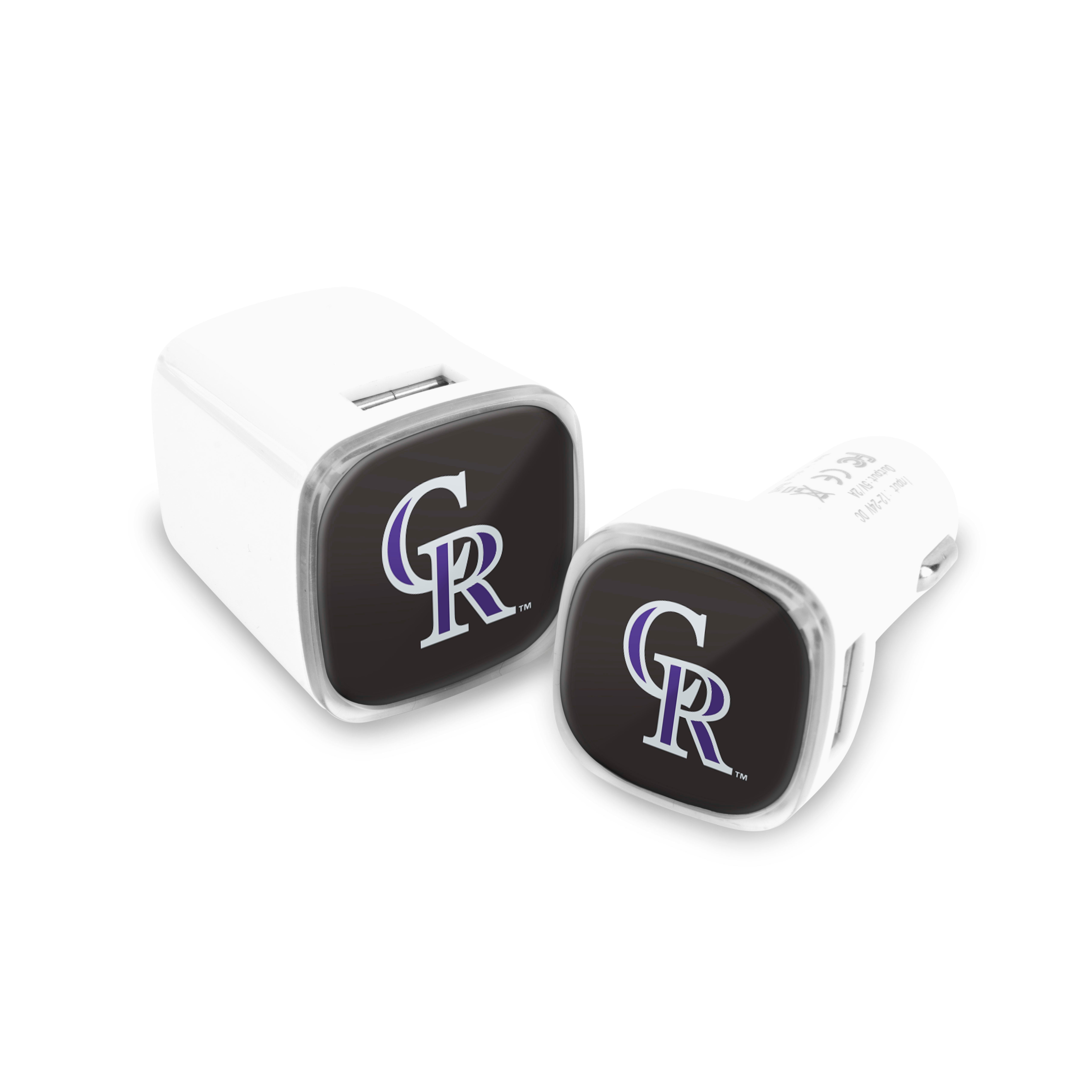 Colorado Rockies MLB 2 Pack Car + Wall Chargers