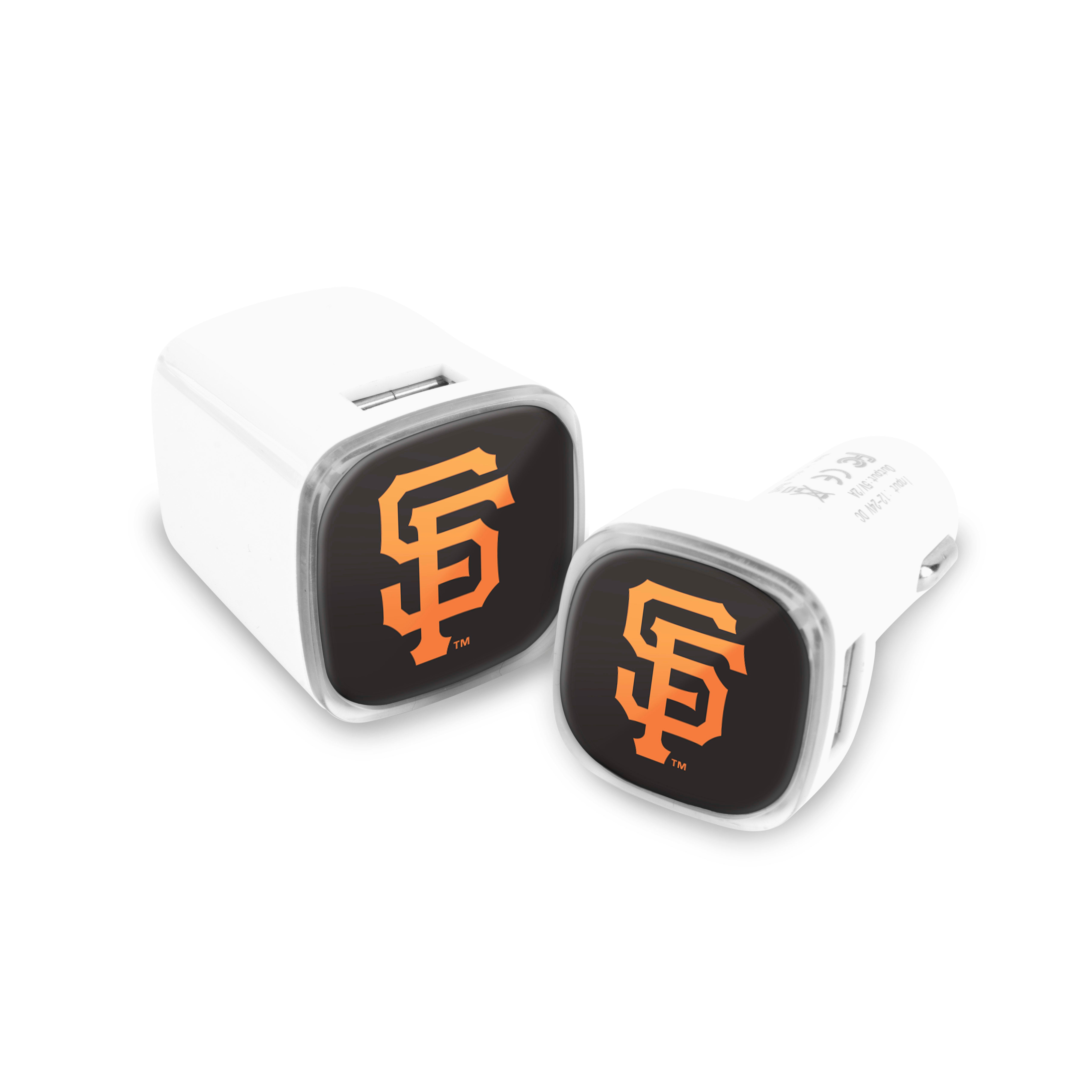 San Francisco Giants MLB 2 Pack Car + Wall Chargers