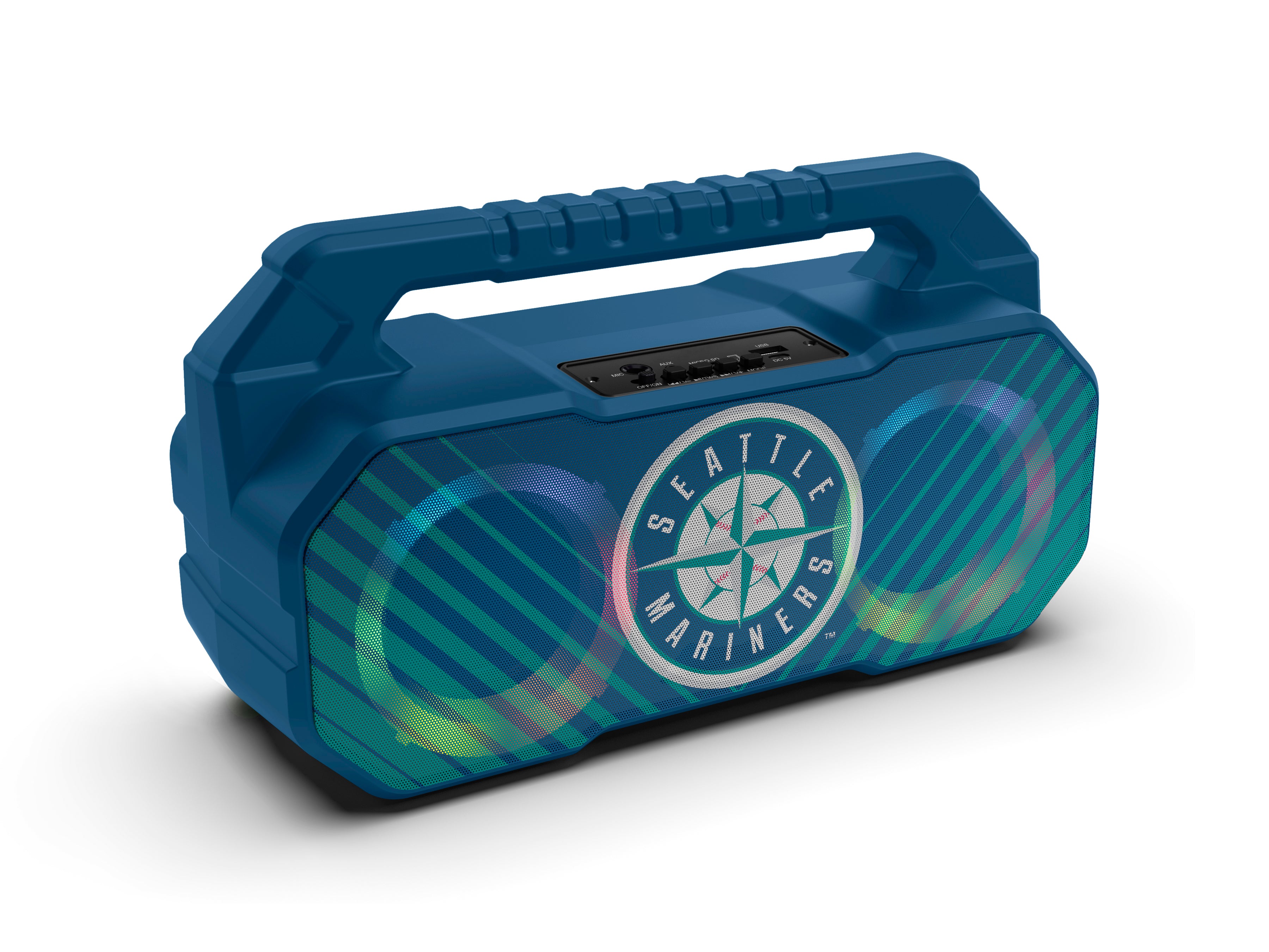 Seattle Mariners MLB Shockbox Bluetooth BOOMBOX Speaker with FM Radio