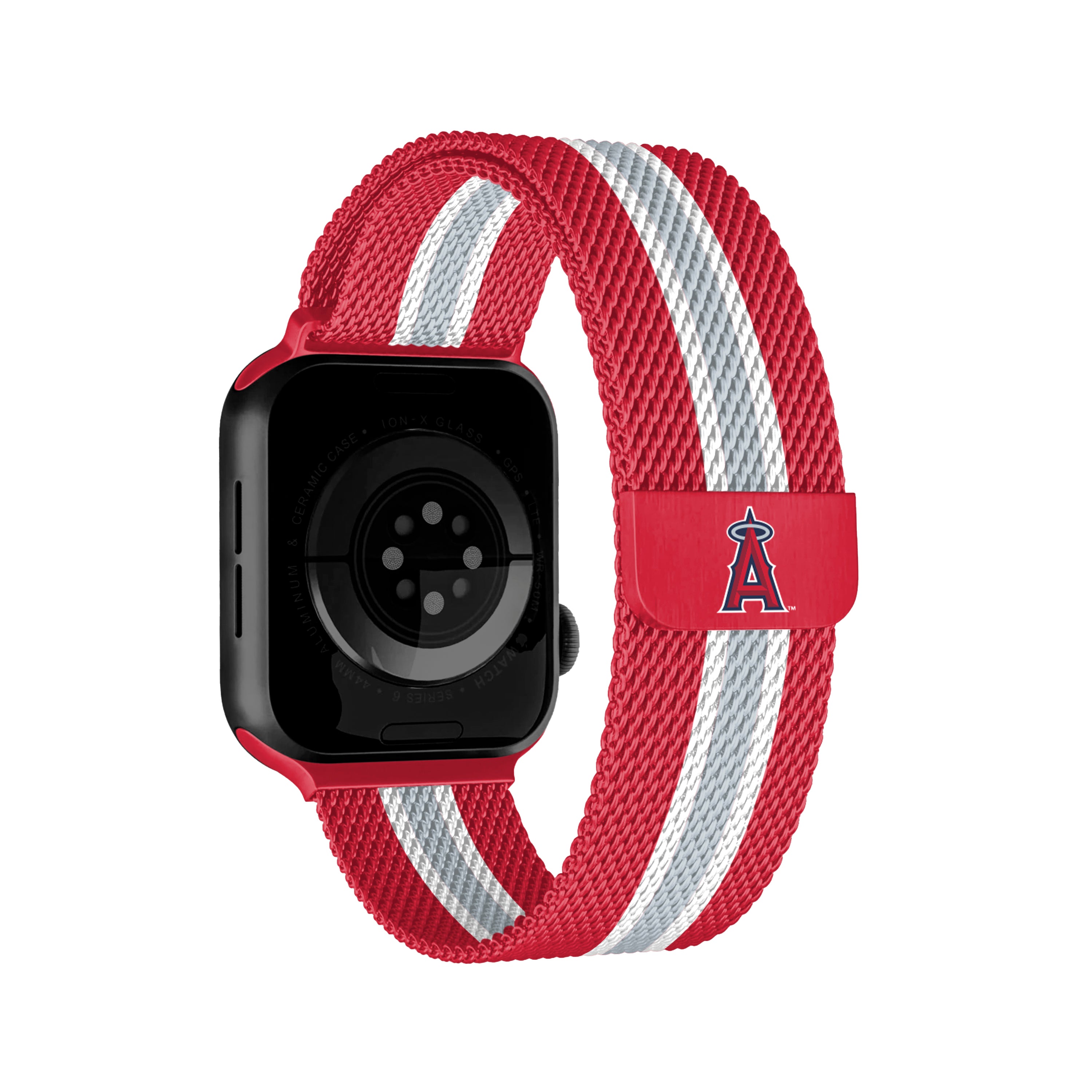 Los Angeles Angels MLB Striped Metallic Watch Band (38mm)