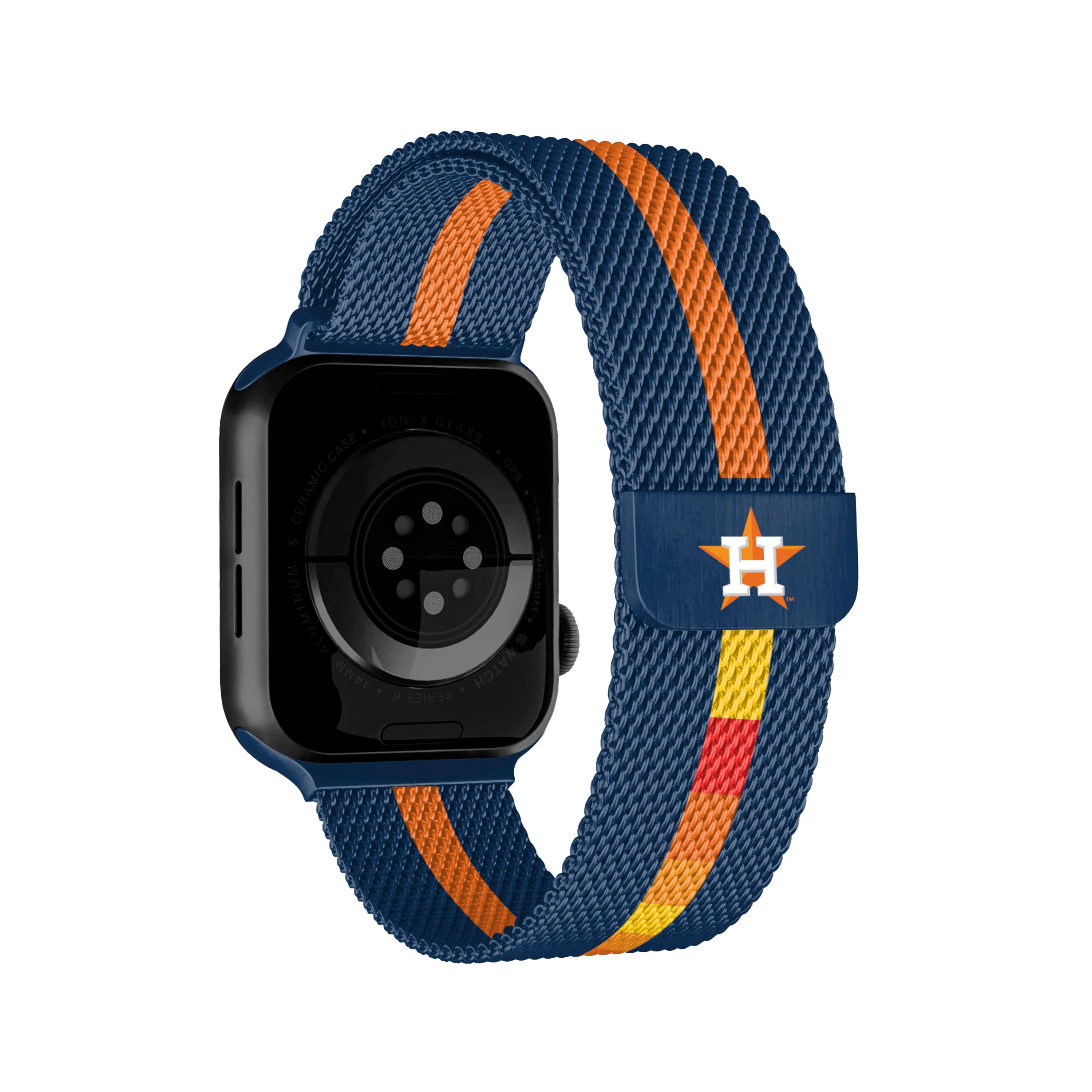 Houston Astros MLB Striped Metallic Watch Band (38mm)