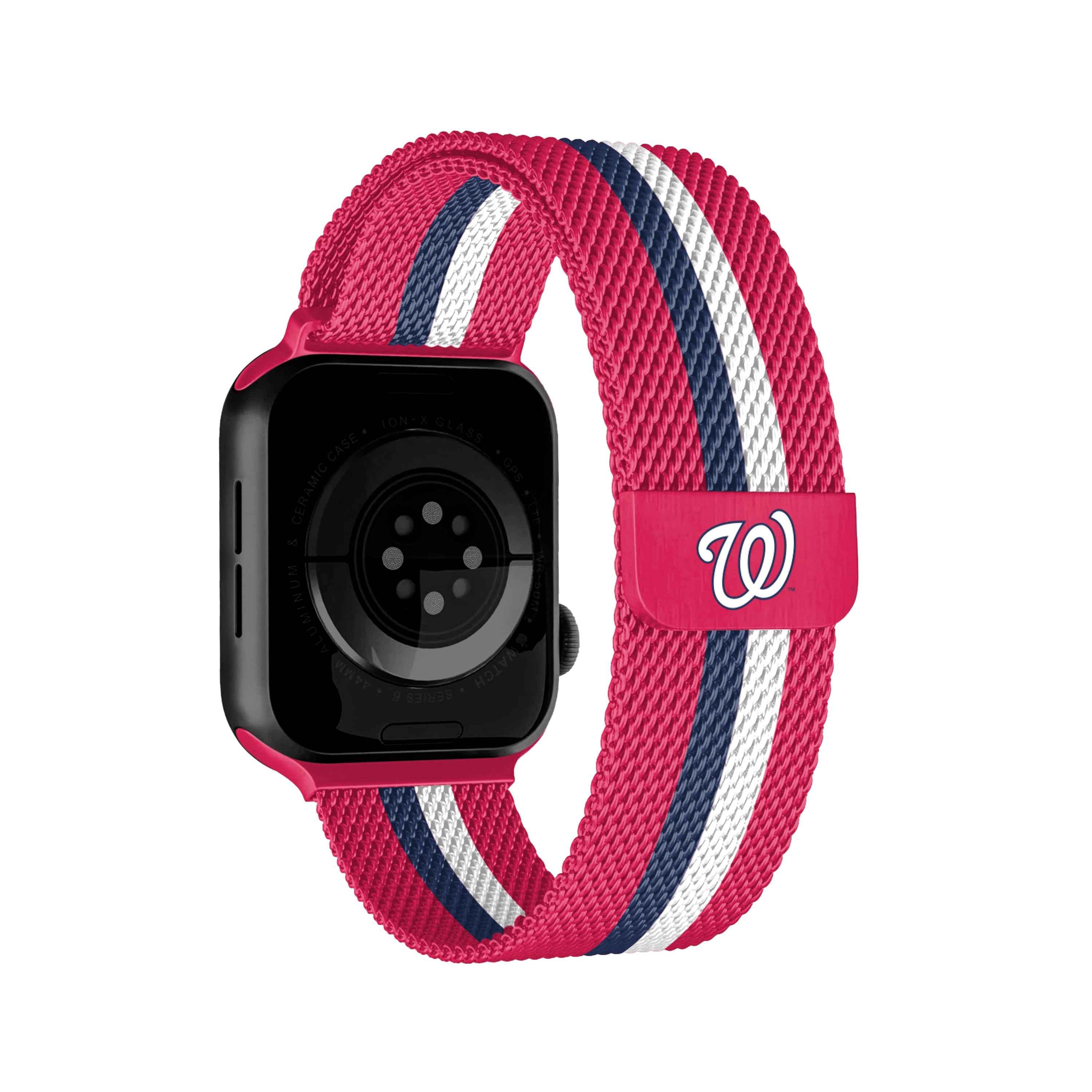 Washington Nationals MLB Striped Metallic Watch Band (38mm)