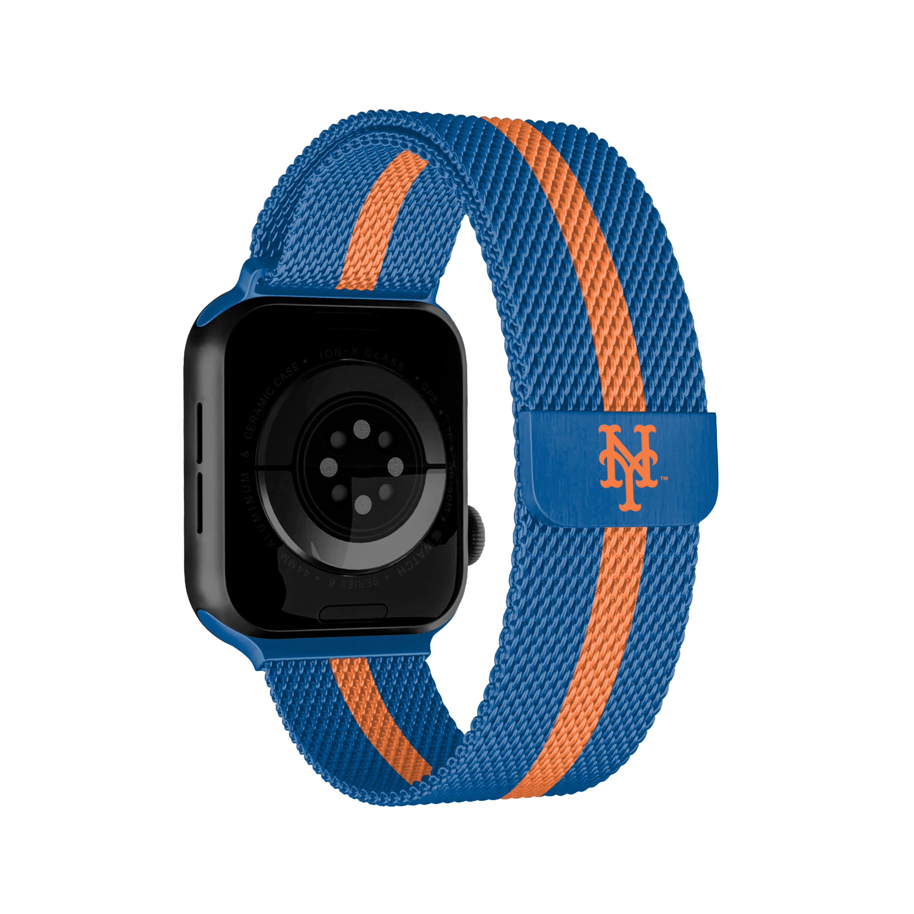 New York Mets MLB Striped Metallic Watch Band (38mm)