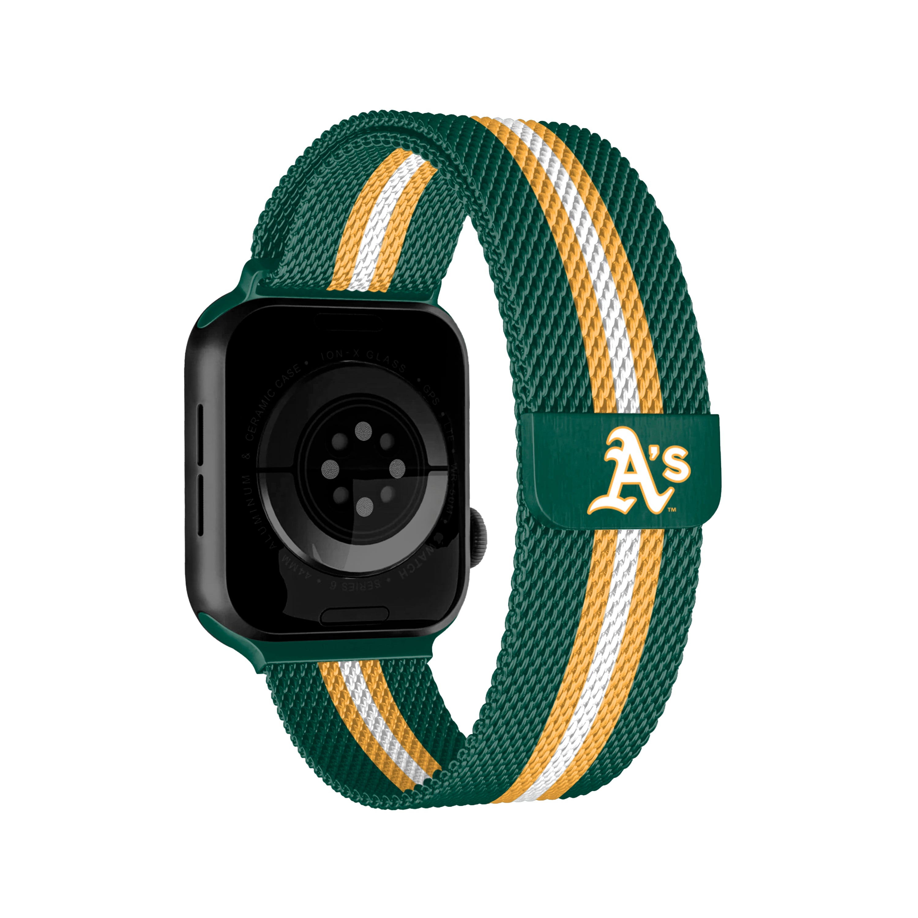 Oakland Athletics MLB Striped Metallic Watch Band (38mm)