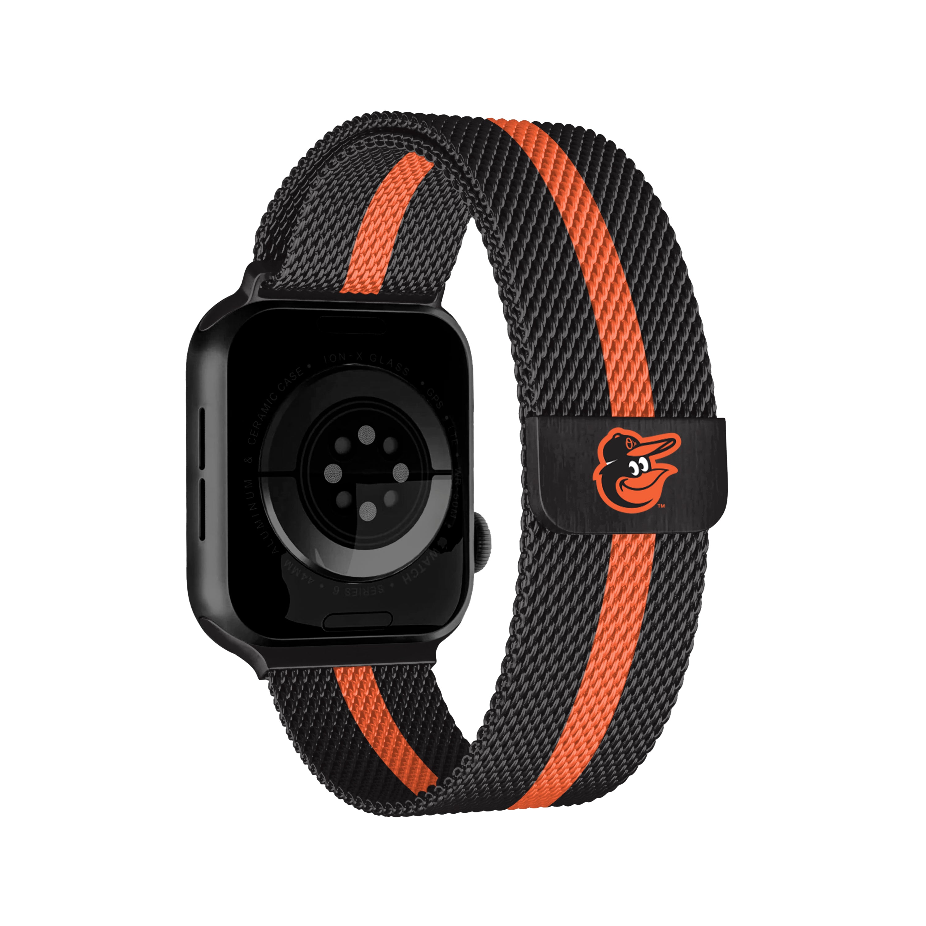 Baltimore Orioles MLB Striped Metallic Watch Band (38mm)