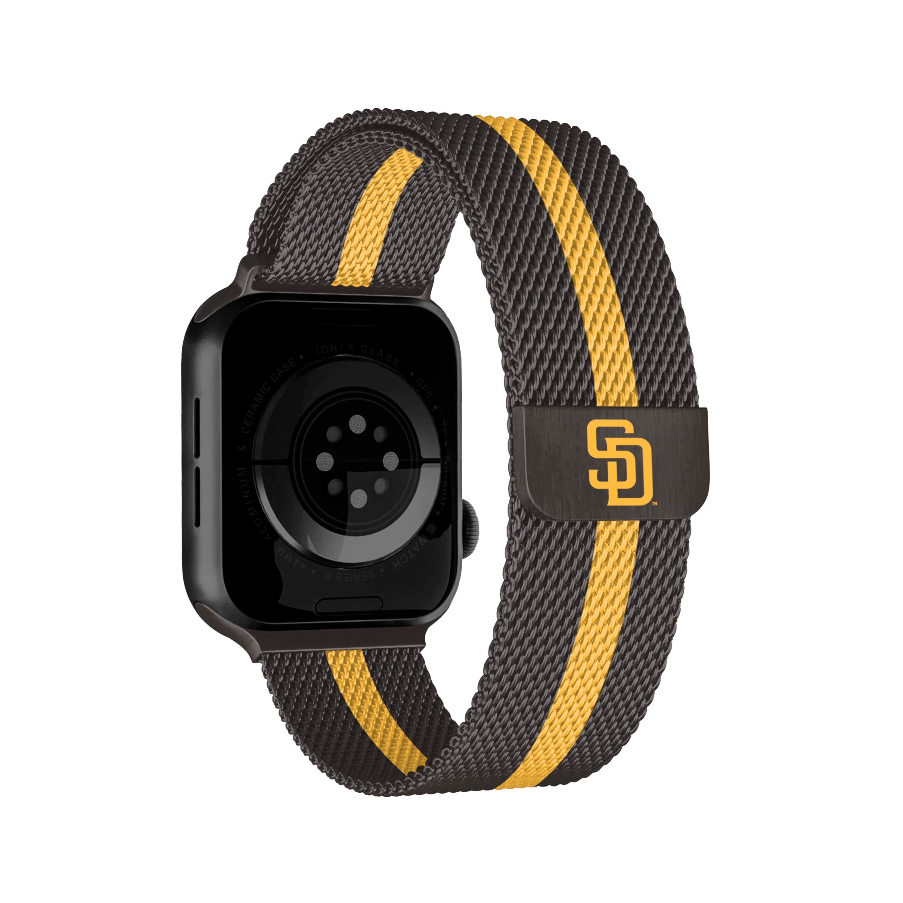 San Diego Padres MLB Striped Metallic Watch Band (38mm)