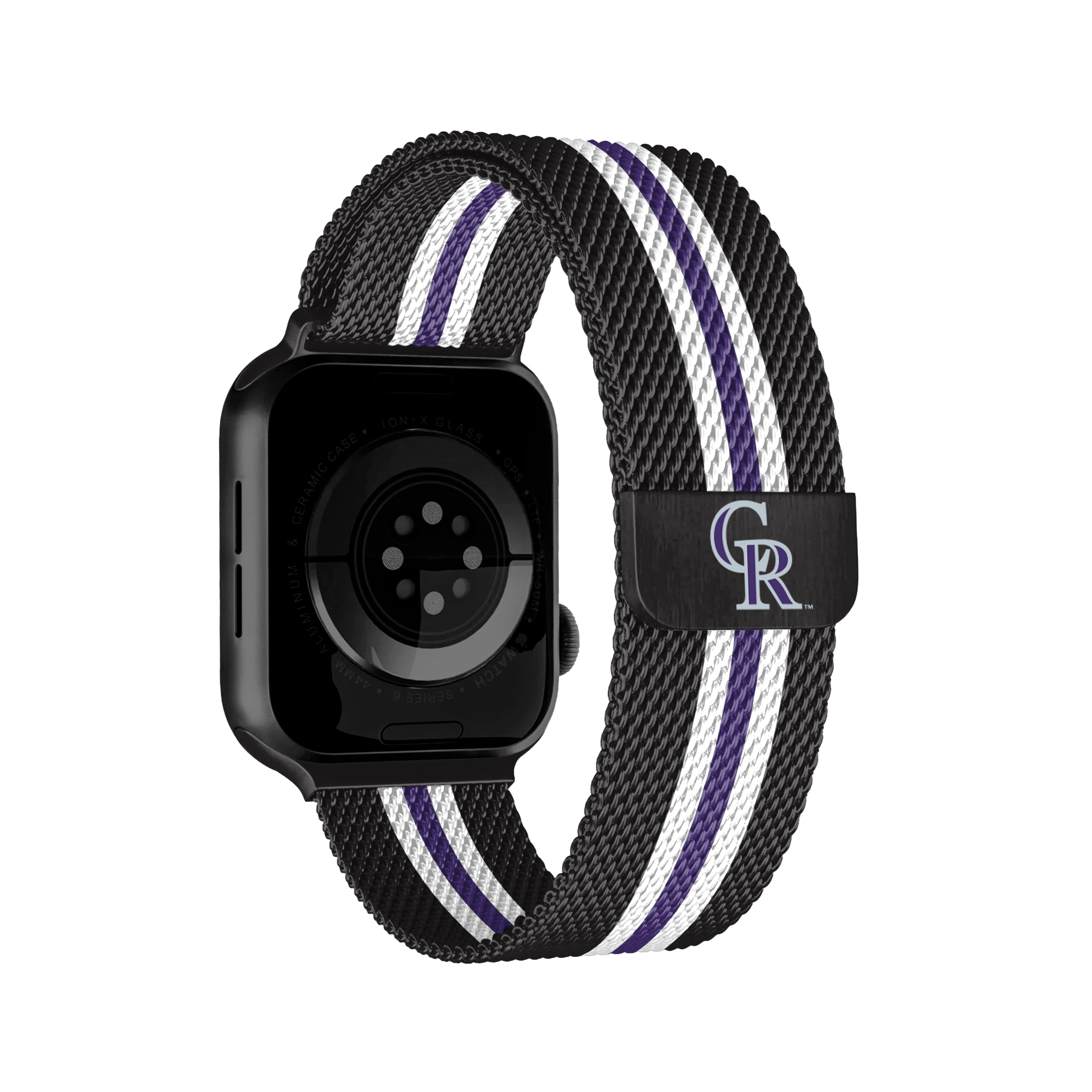 Colorado Rockies MLB Striped Metallic Watch Band (38mm)