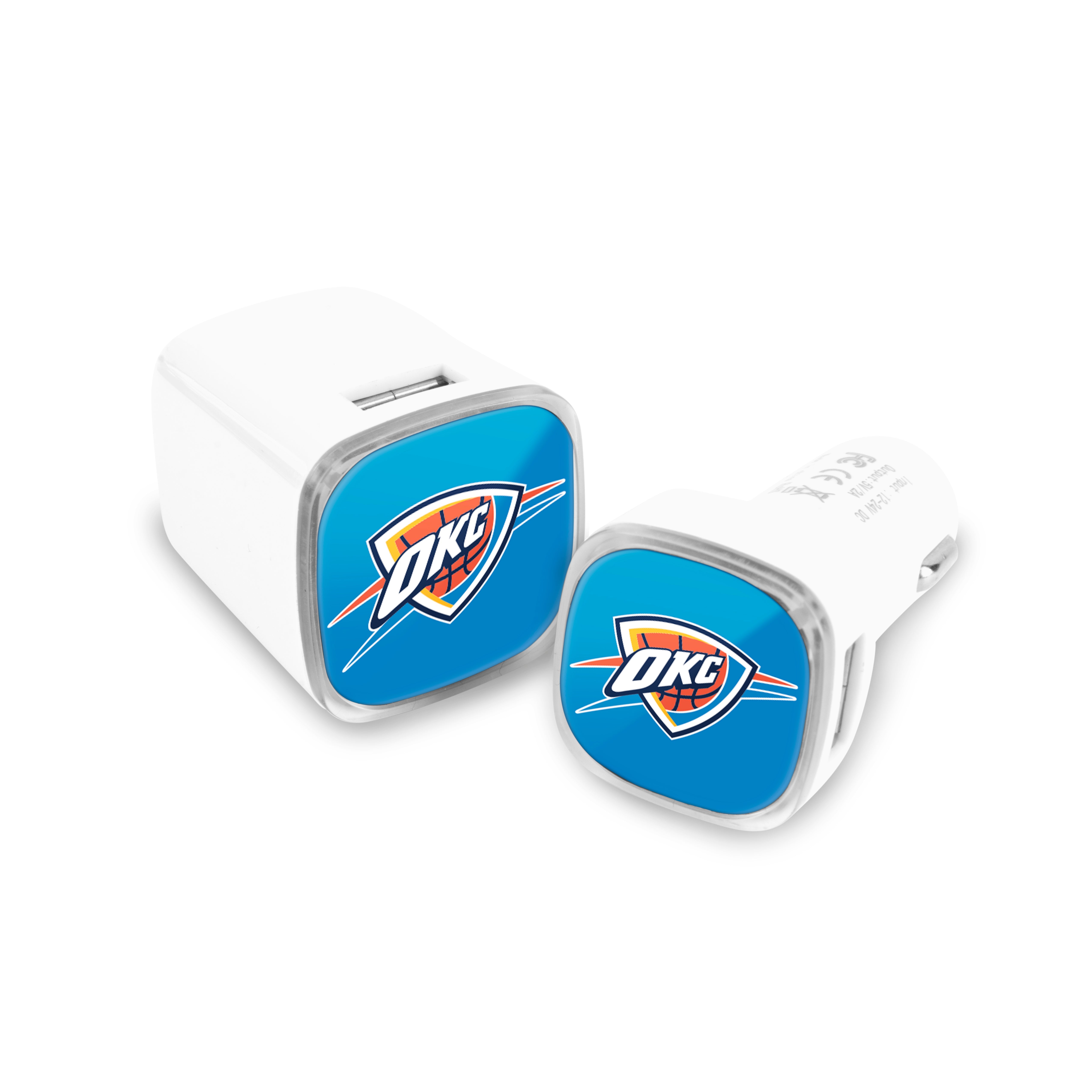 Oklahoma City Thunder NBA 2 Pack Car + Wall Chargers