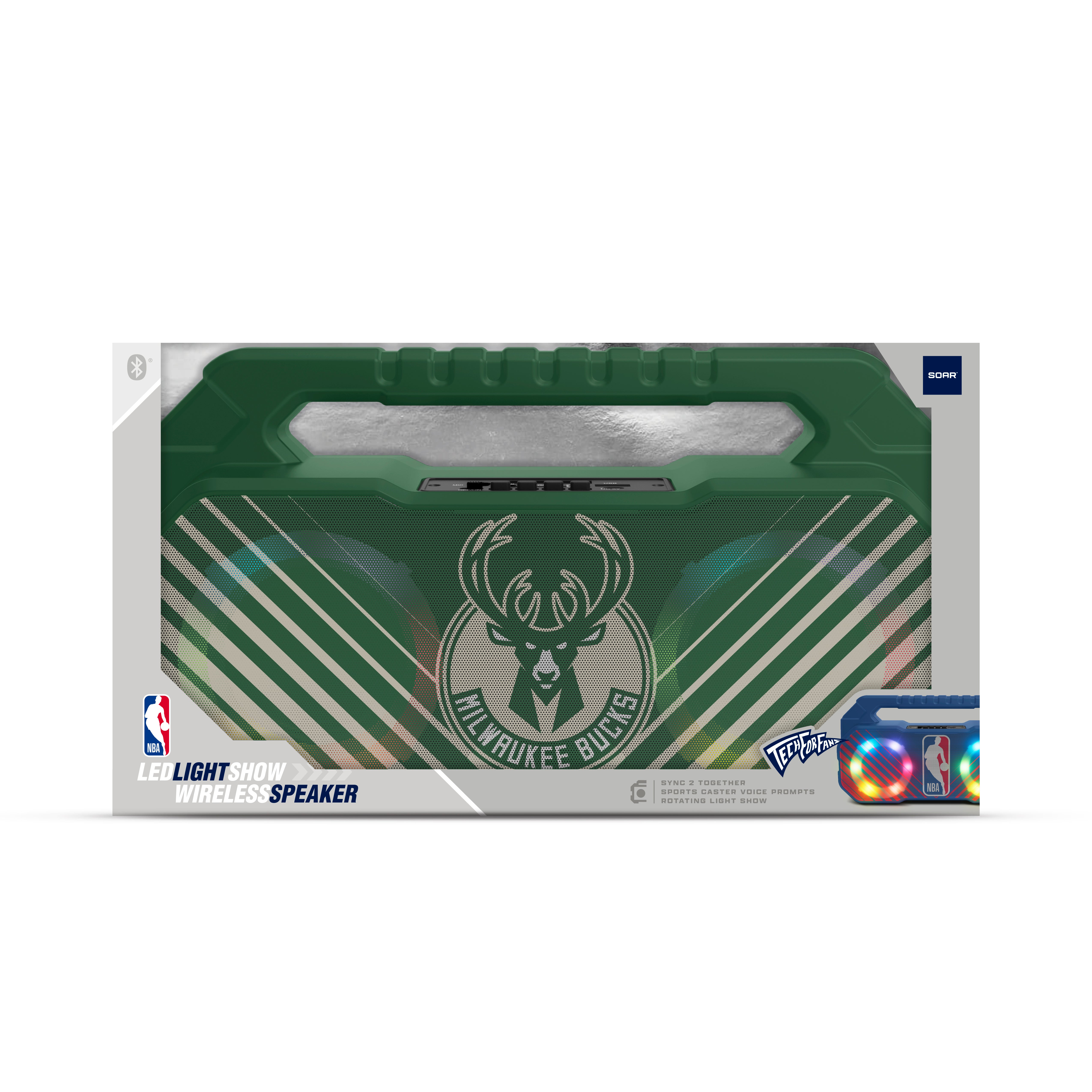 Milwaukee Bucks NBA Shockbox Bluetooth BOOMBOX Speaker with FM Radio