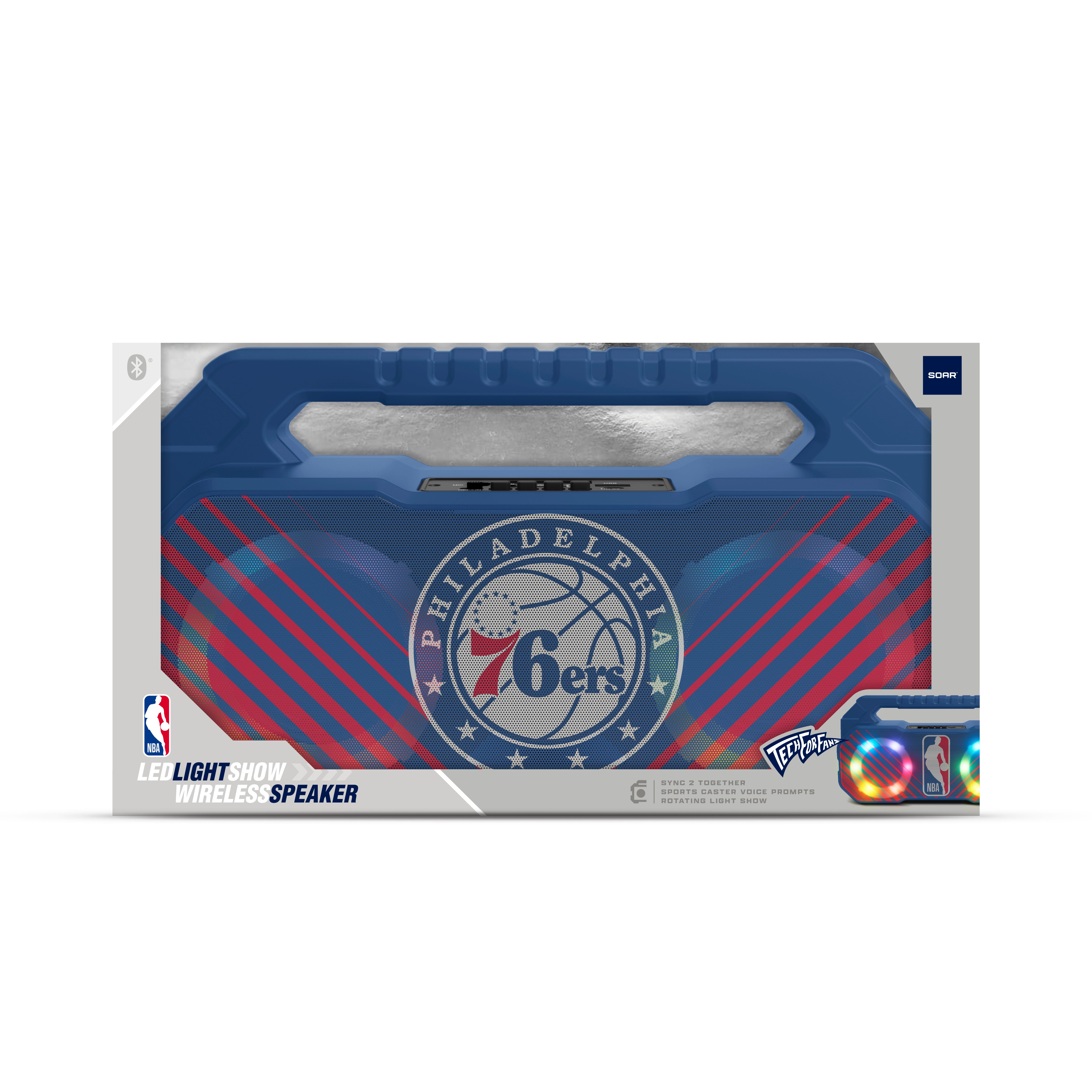 Philadelphia 76ers NBA Shockbox Bluetooth BOOMBOX Speaker with FM Radio