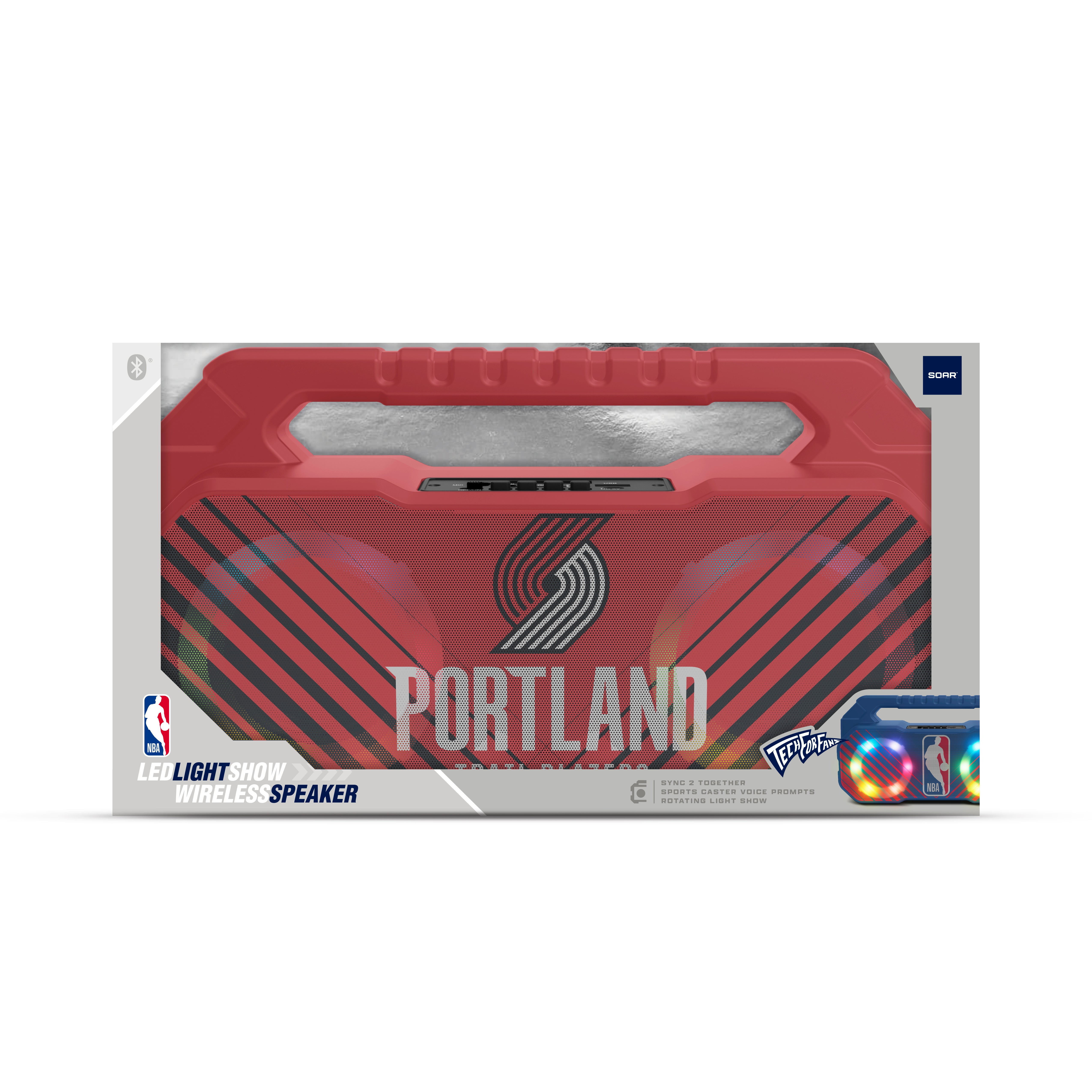 Portland Trail Blazers NBA Shockbox Bluetooth BOOMBOX Speaker with FM Radio