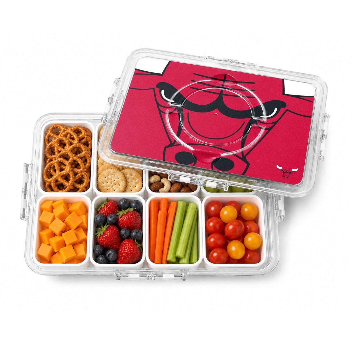 SOAR NBA Snackle Box- 8 Compartments- Chicago Bulls