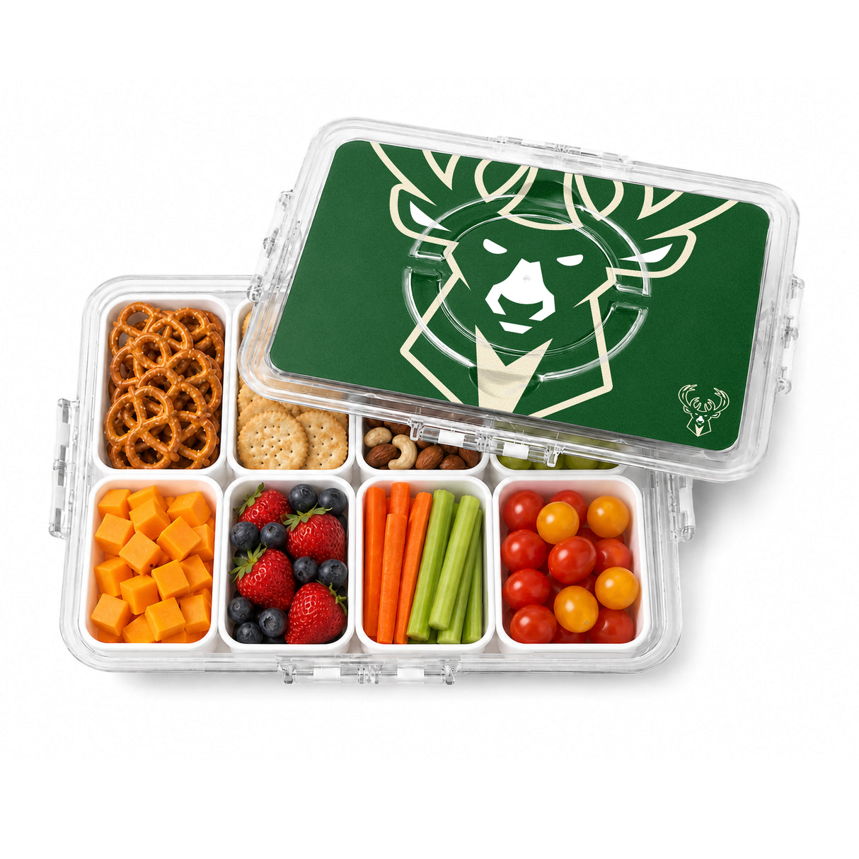 SOAR NBA Snackle Box- 8 Compartments- Milwaukee Bucks