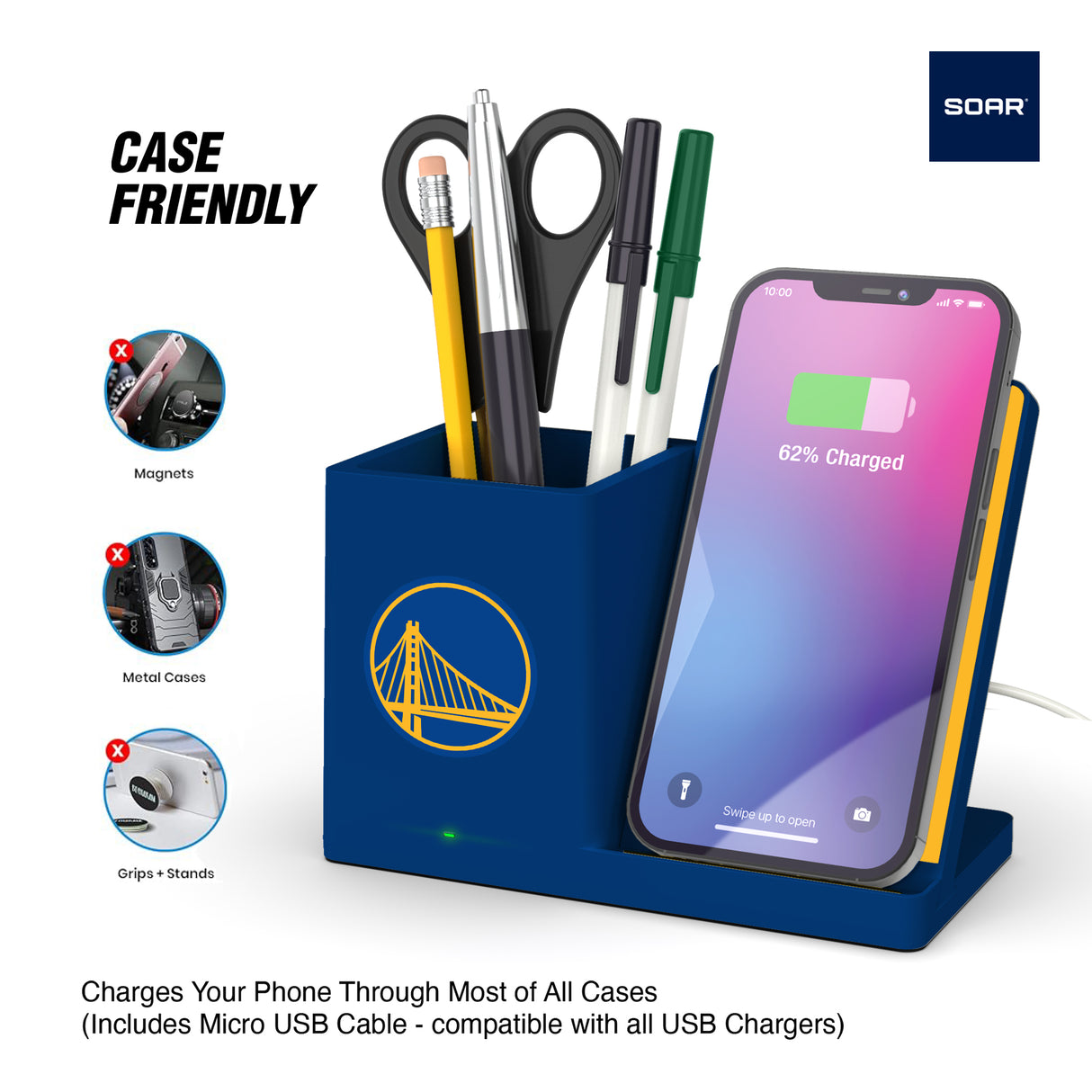 NBA Wireless Charging Pen Cup