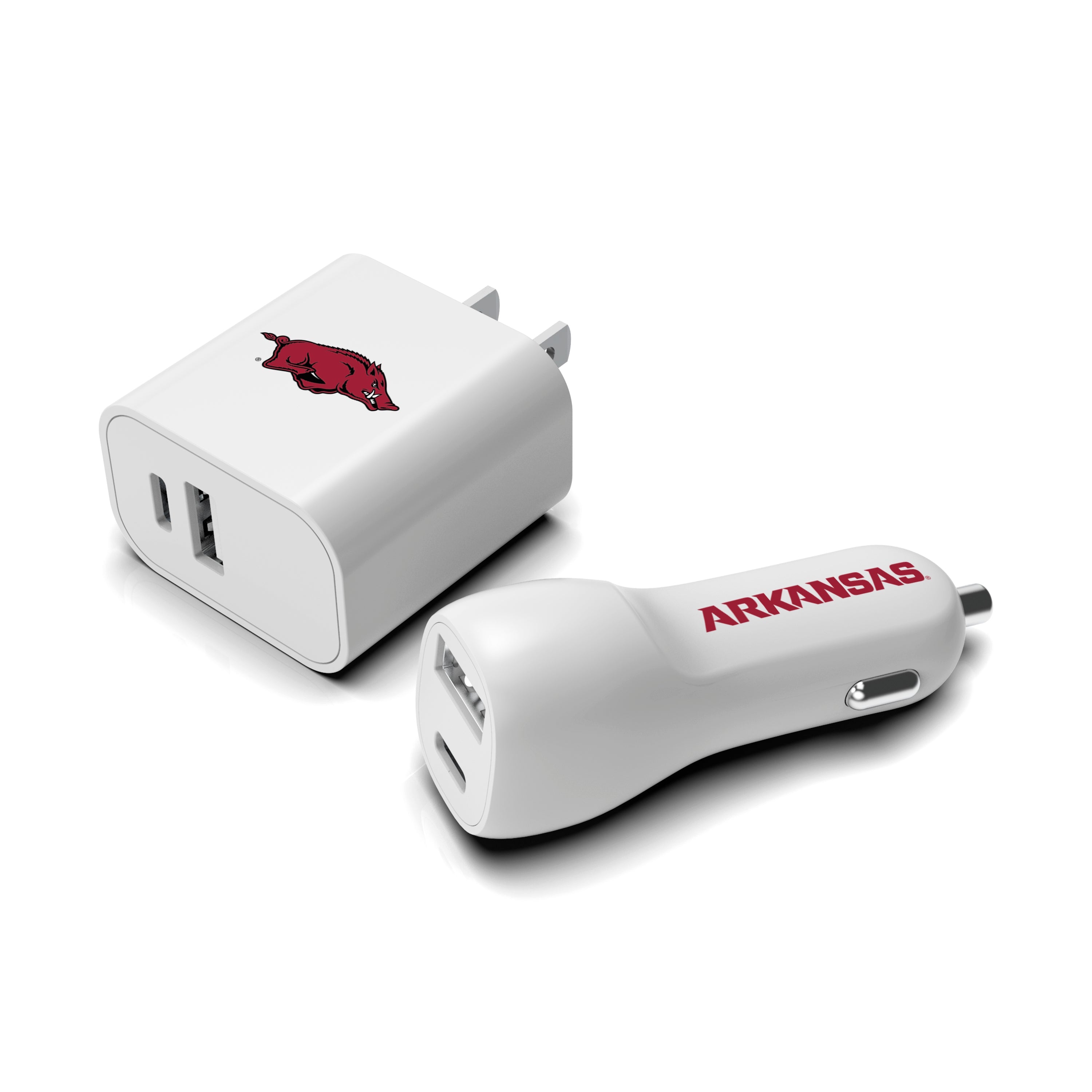 Arkansas Razorbacks NCAA Two-Port Car and Wall Charger