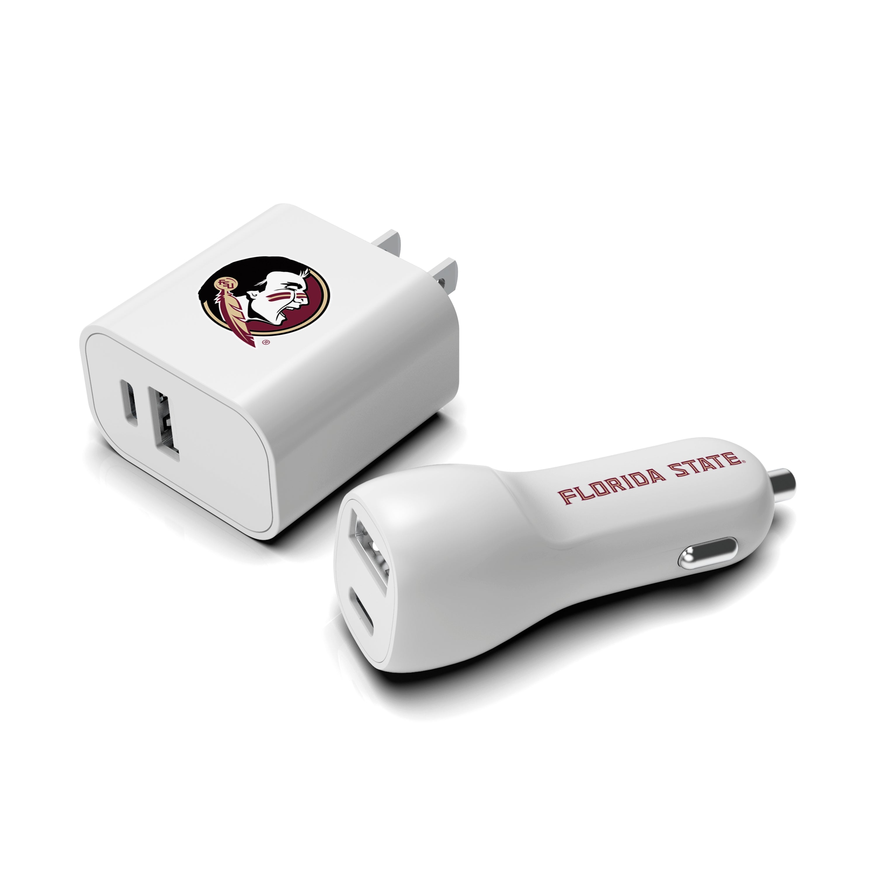 Florida State Seminoles NCAA Two-Port Car and Wall Charger