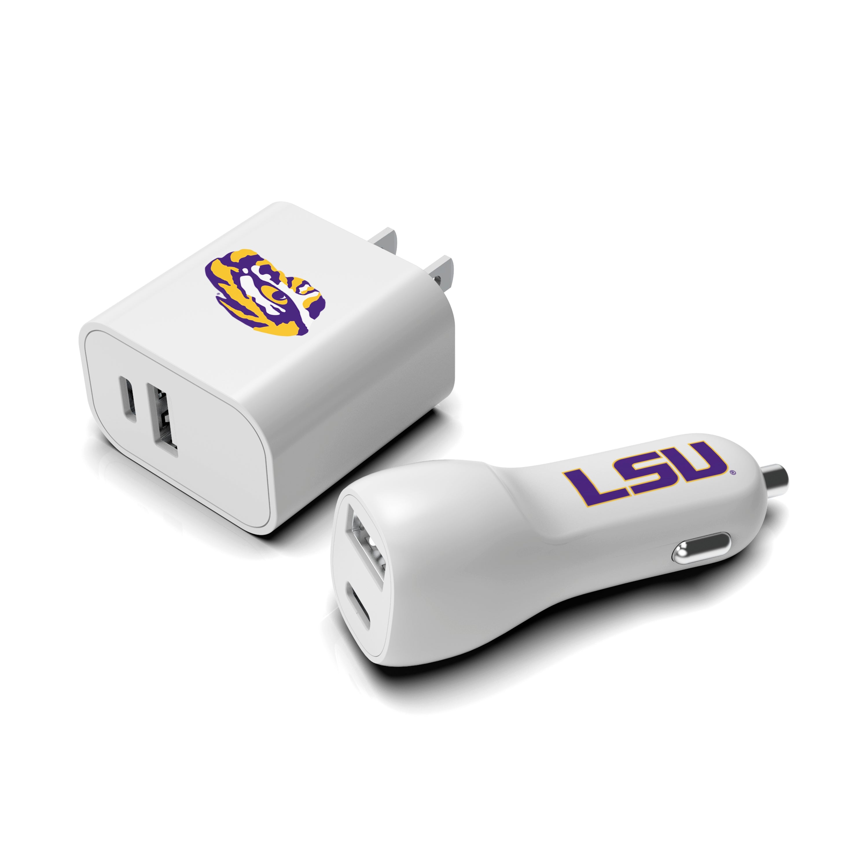 LSU Tigers NCAA Two-Port Car and Wall Charger