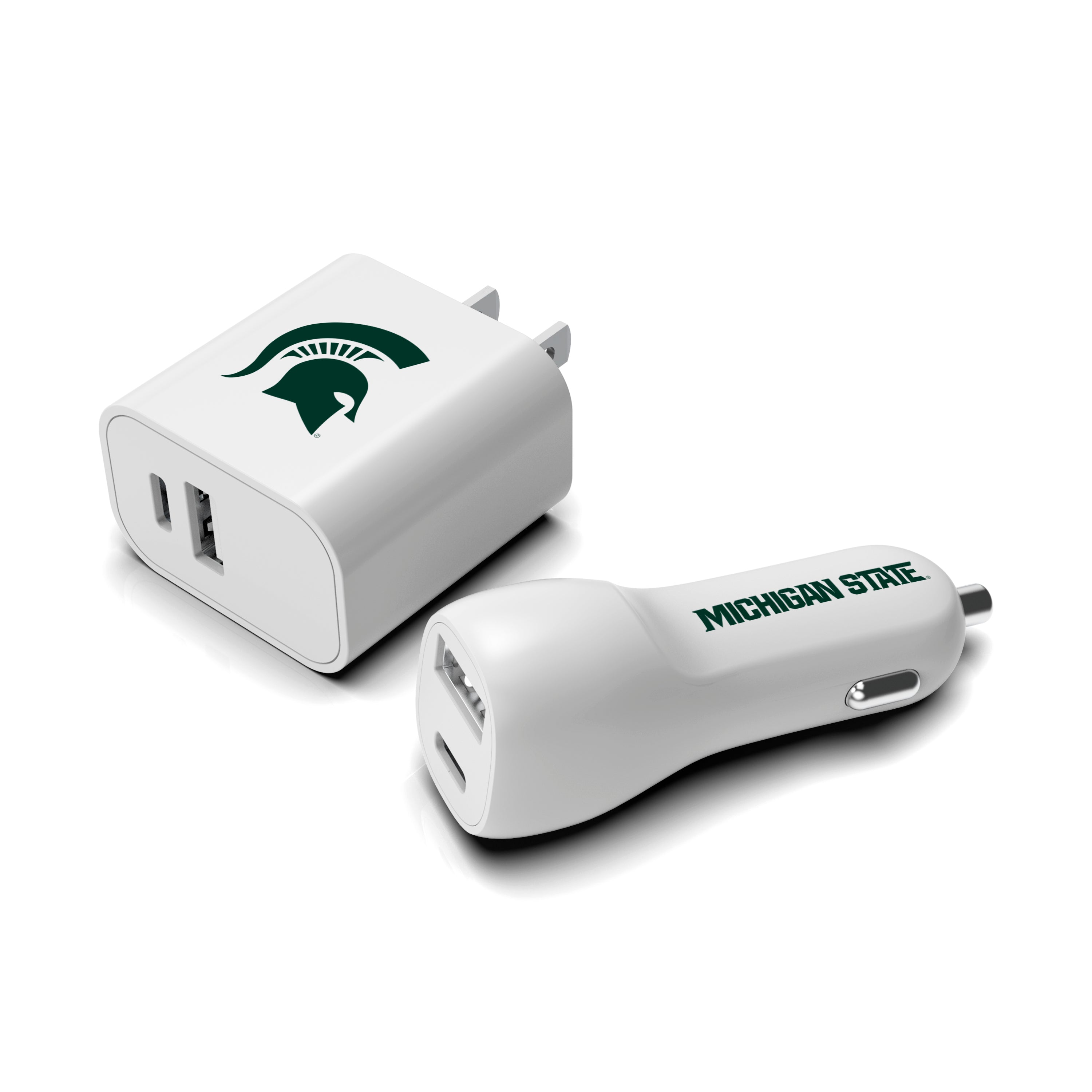 Michigan State Spartans NCAA Two-Port Car and Wall Charger