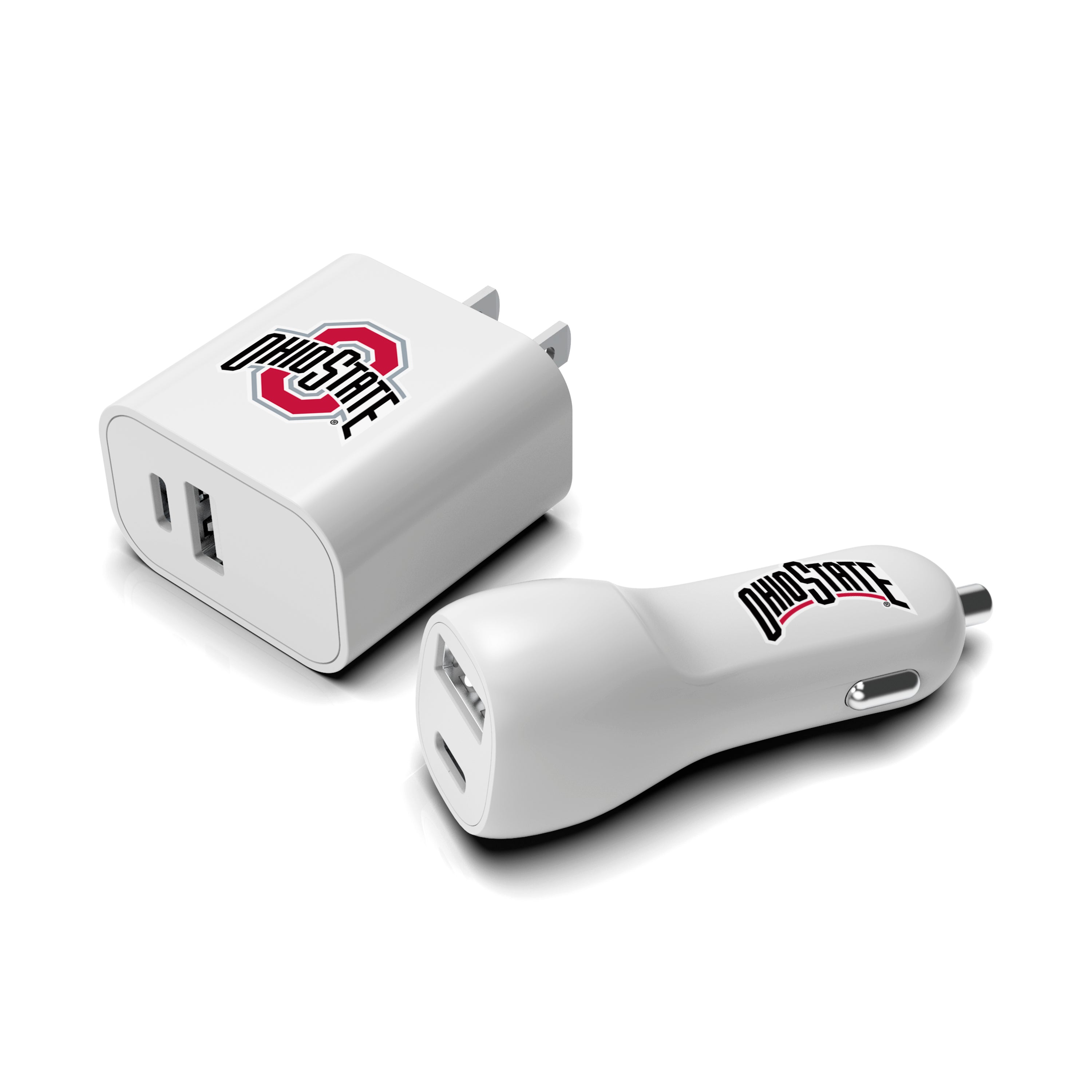 Ohio State Buckeyes NCAA Two-Port Car and Wall Charger