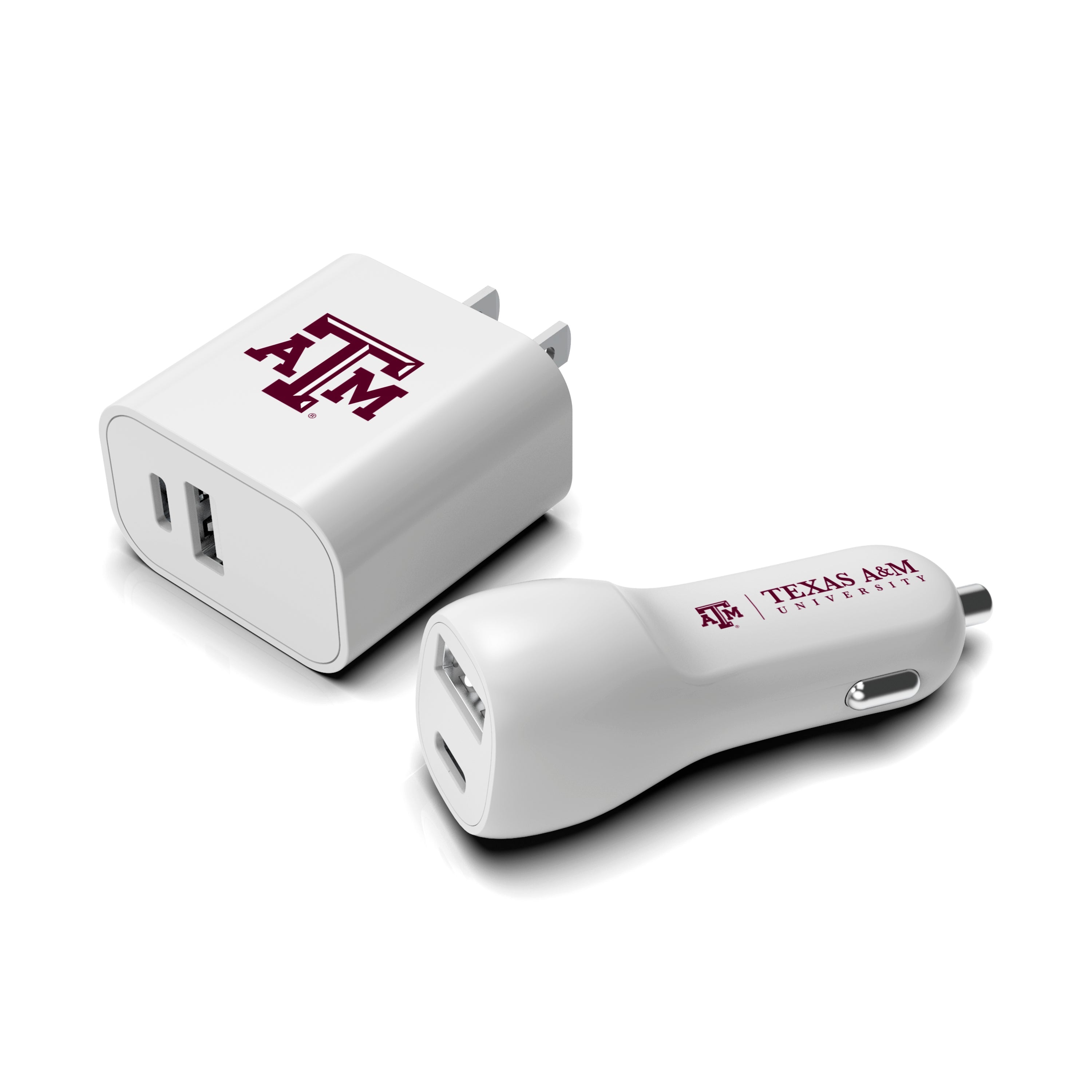 Texas A&M Aggies NCAA Two-Port Car and Wall Charger