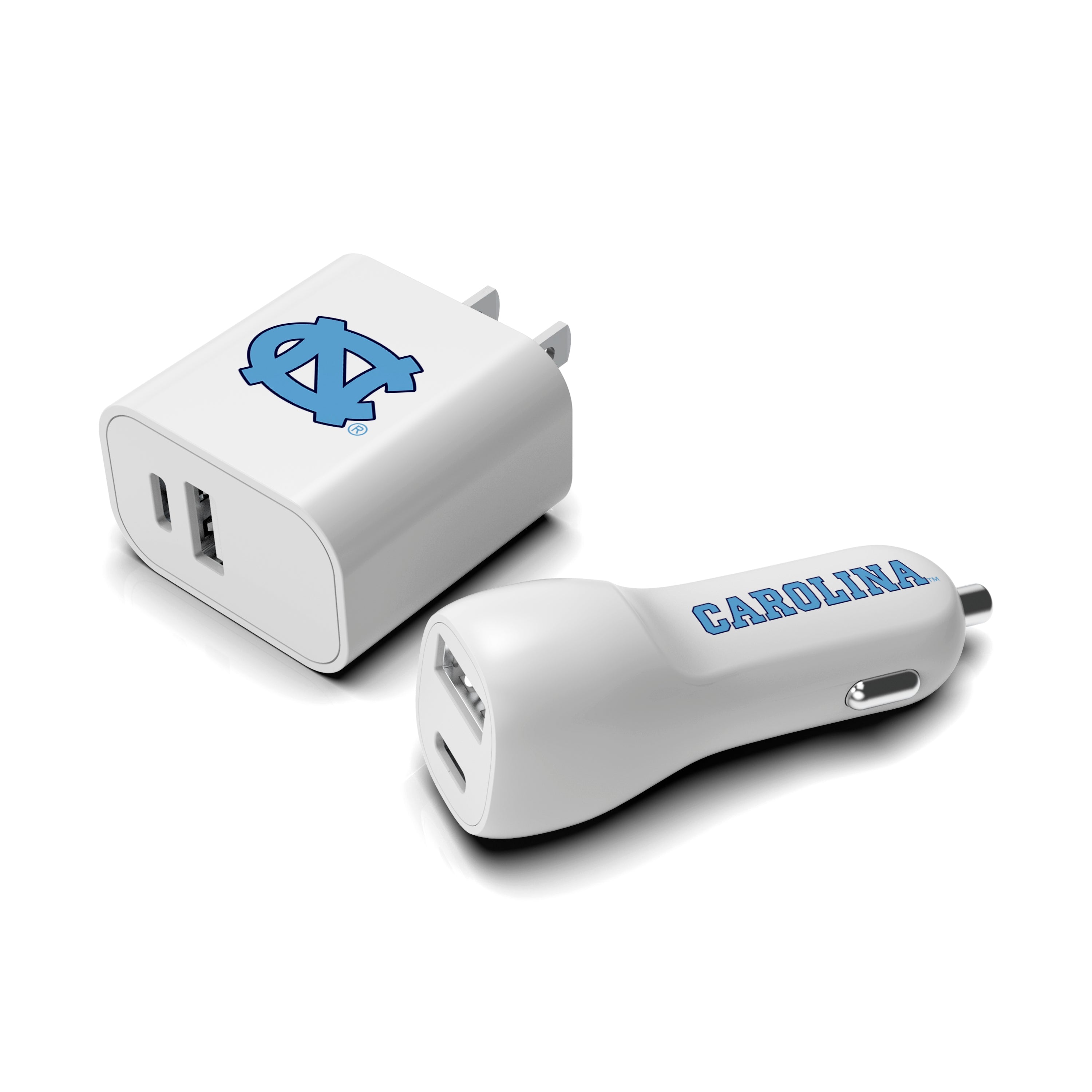 North Carolina Tar Heels NCAA Two-Port Car and Wall Charger