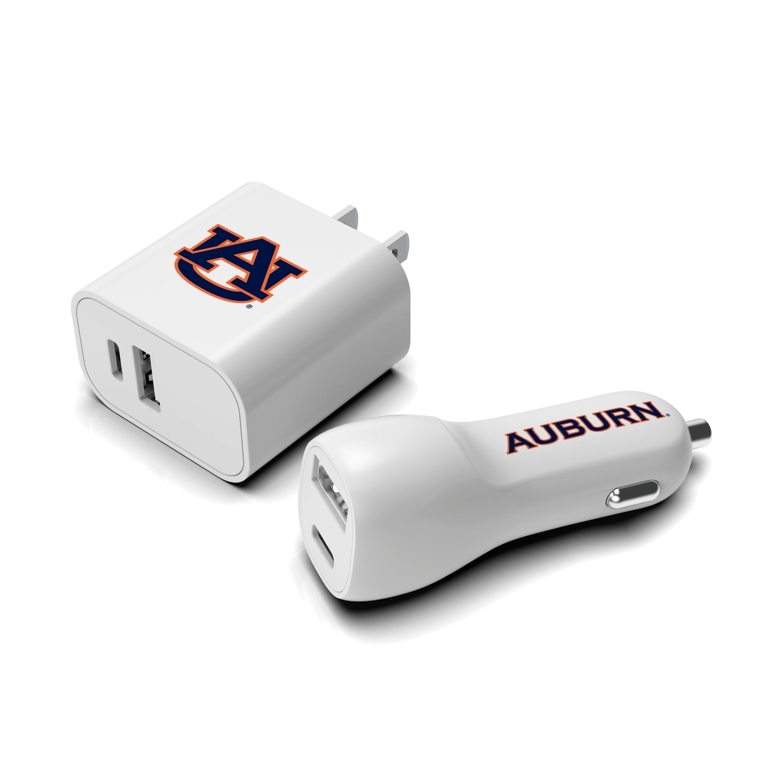 Auburn Tigers NCAA Two-Port Car and Wall Charger