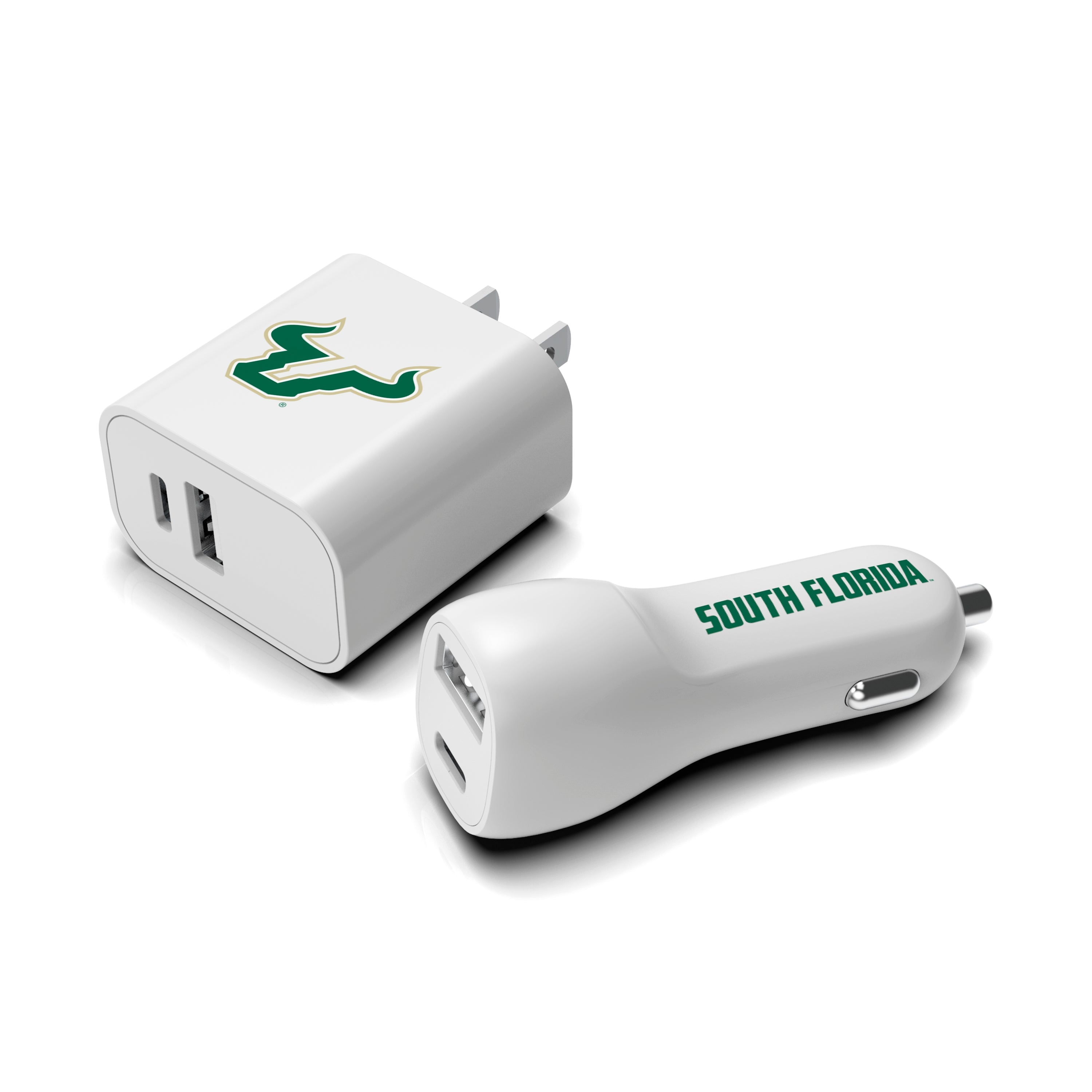 South Florida Bulls NCAA Two-Port Car and Wall Charger