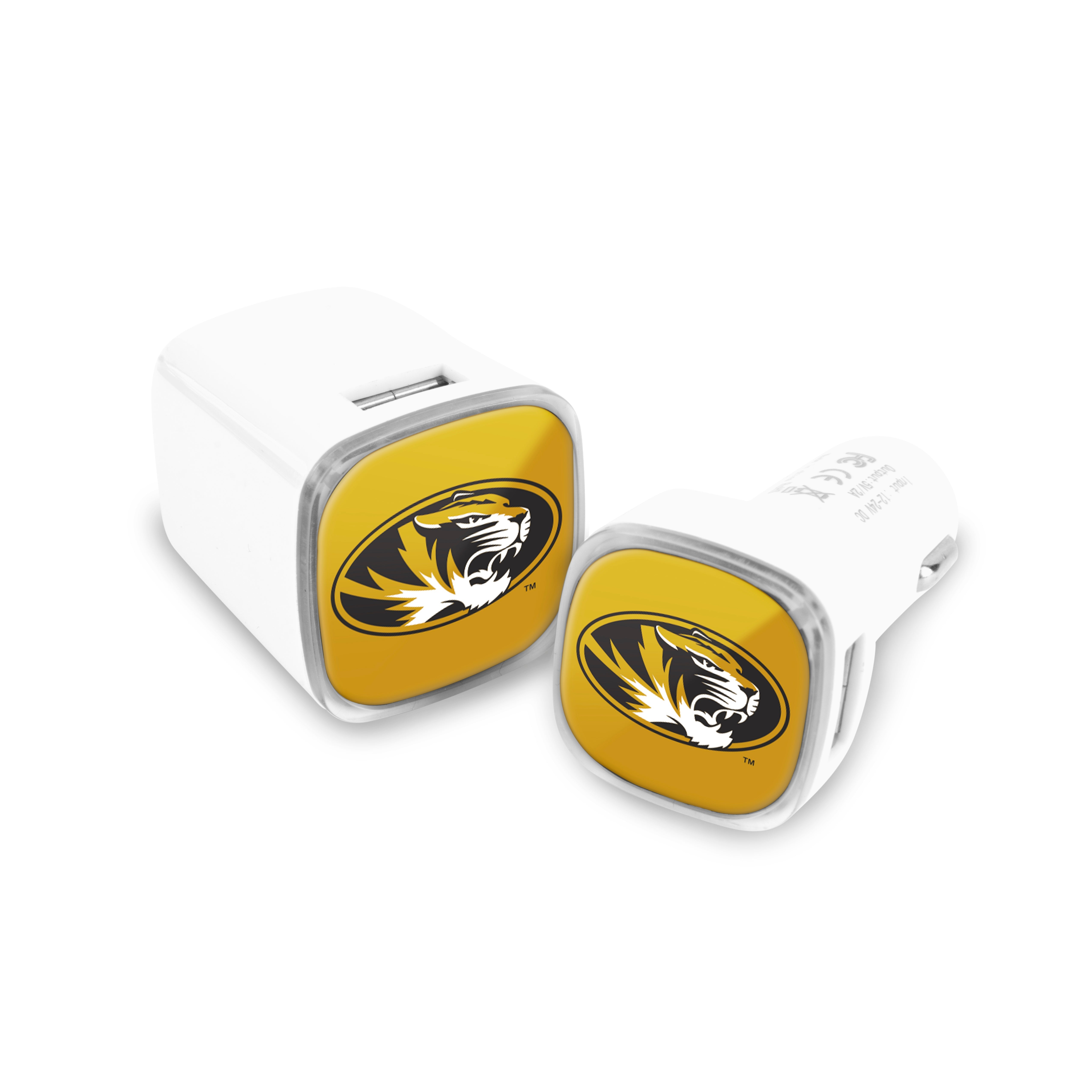 Missouri Tigers Collegiate 2 Pack Car + Wall Chargers