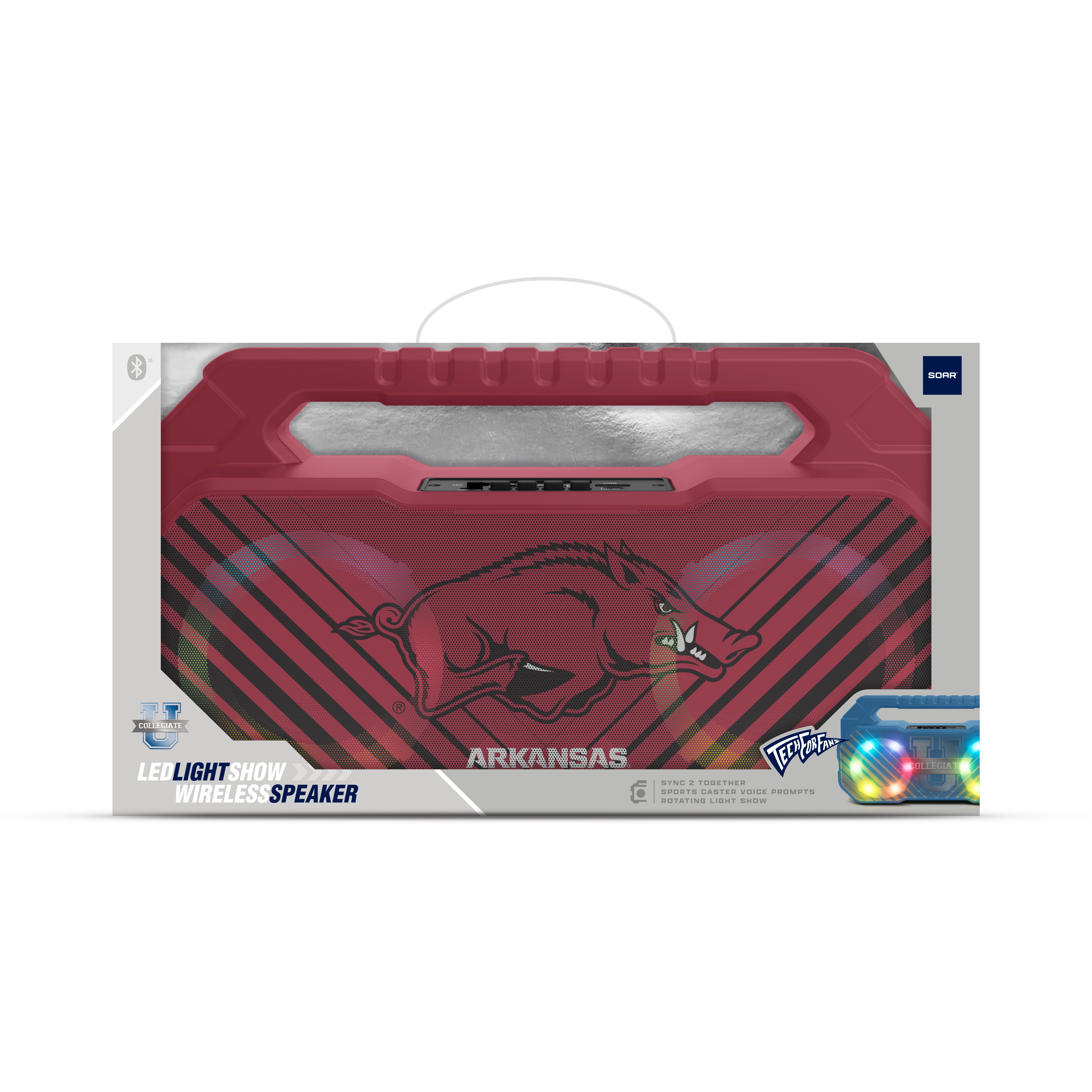 Arkansas Razorbacks NCAA Shockbox Bluetooth BOOMBOX Speaker with FM Radio