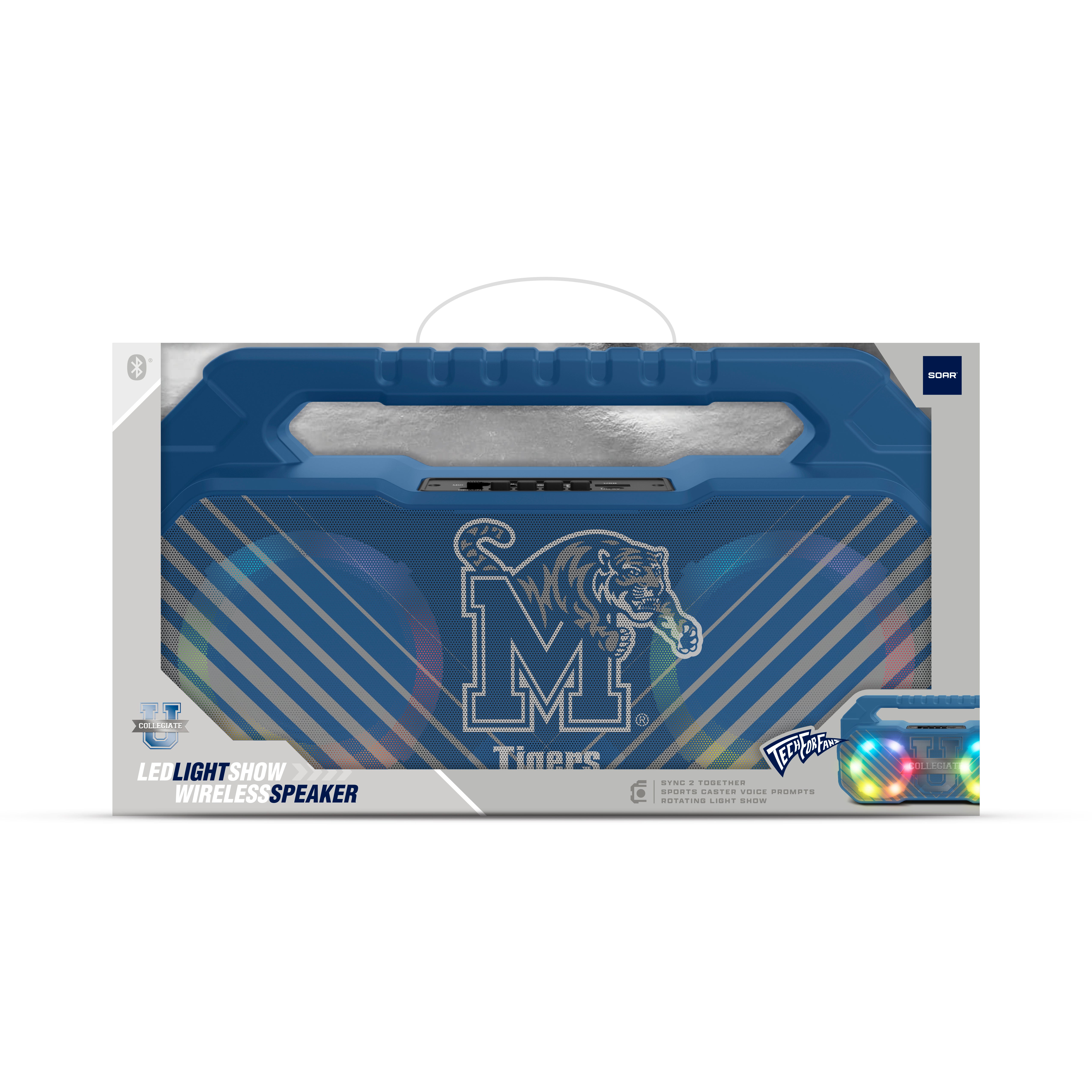 Memphis Tigers NCAA Shockbox Bluetooth BOOMBOX Speaker with FM Radio