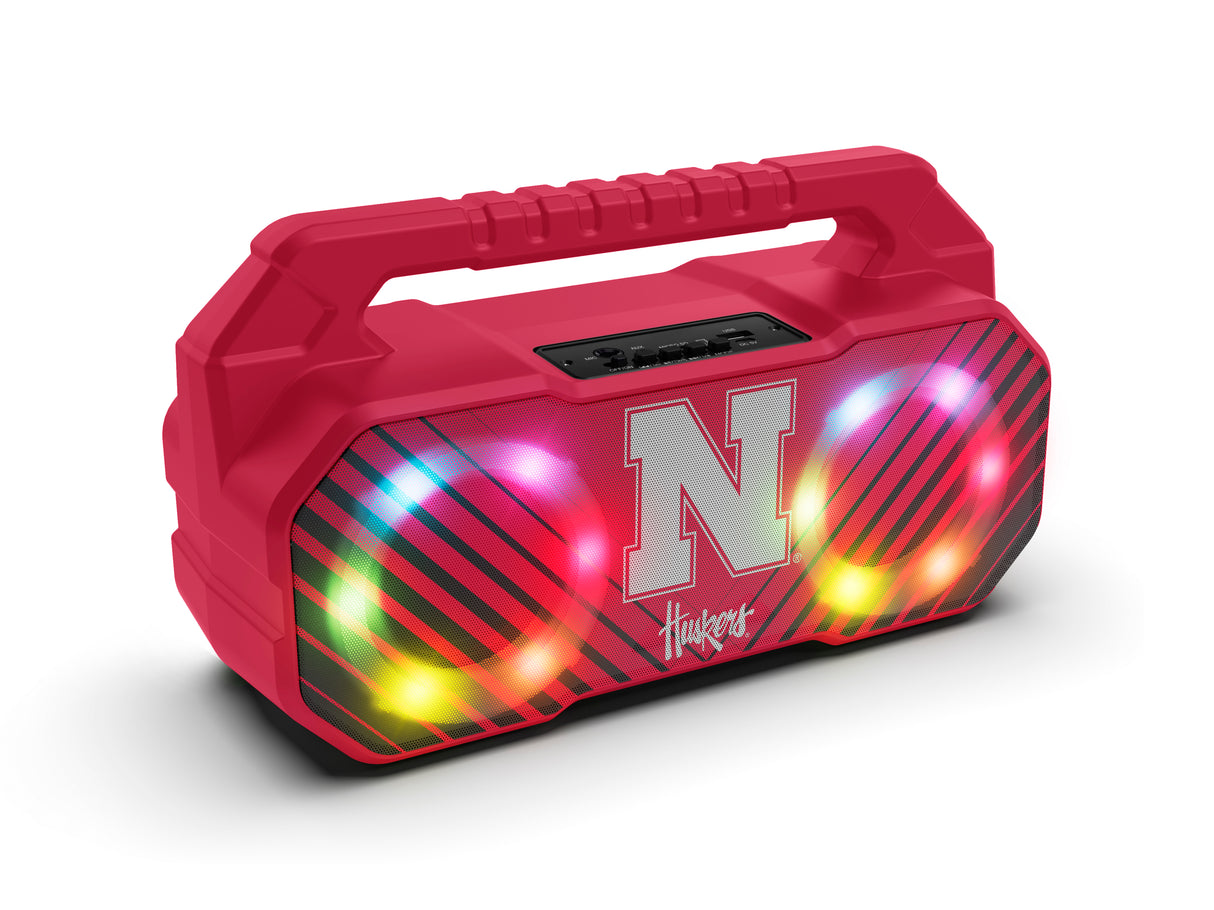 Nebraska Cornhuskers NCAA Shockbox Bluetooth BOOMBOX Speaker with FM Radio