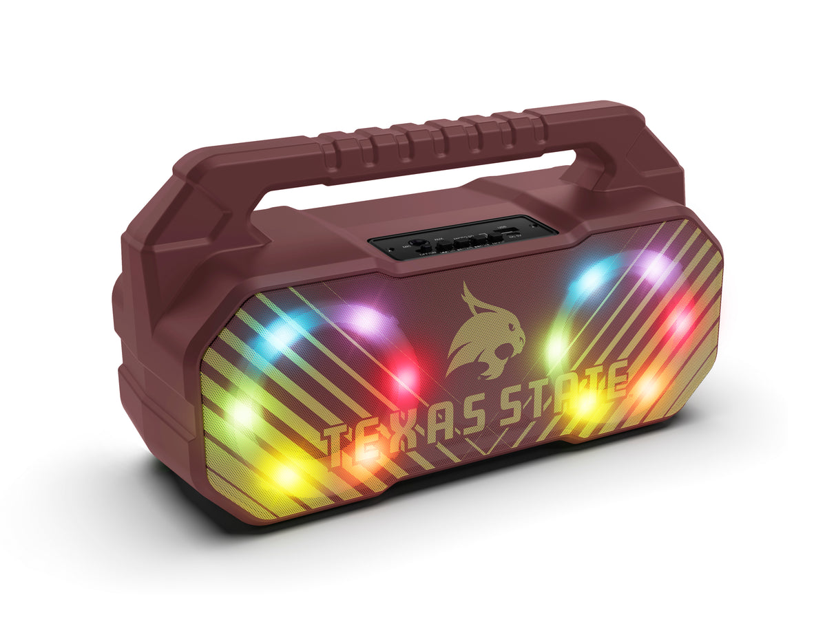 Texas State Bobcats NCAA Shockbox Bluetooth BOOMBOX Speaker with FM Radio